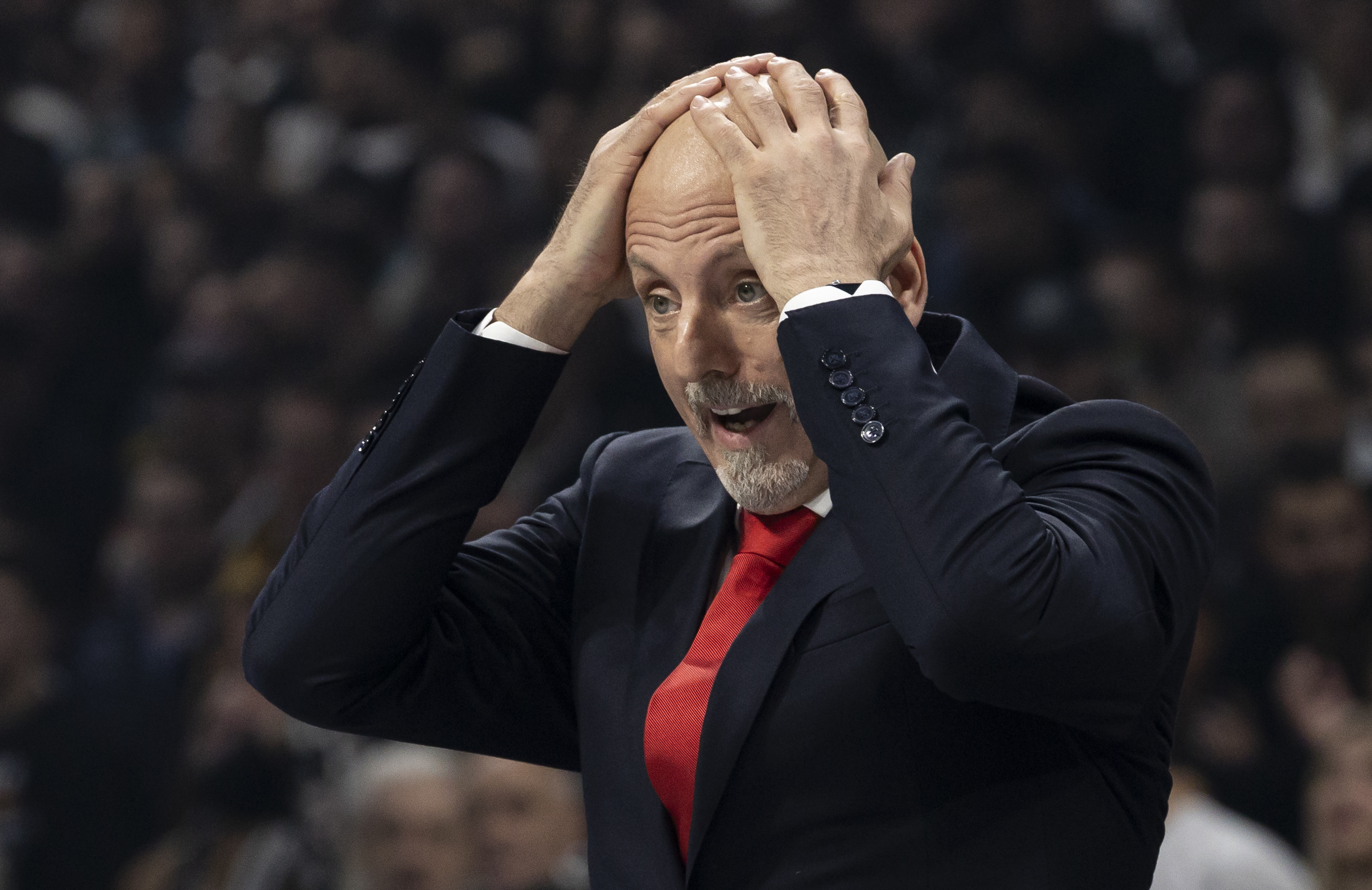 during the 2023/2024 Turkish Airlines EuroLeague match between Partizan Mozzart Bet Belgrade v AS Monaco at Stark Arena on December 05, 2023 in Belgrade, Serbia. (Photo by Srdjan Stevanovic/Starsport.rs ©)