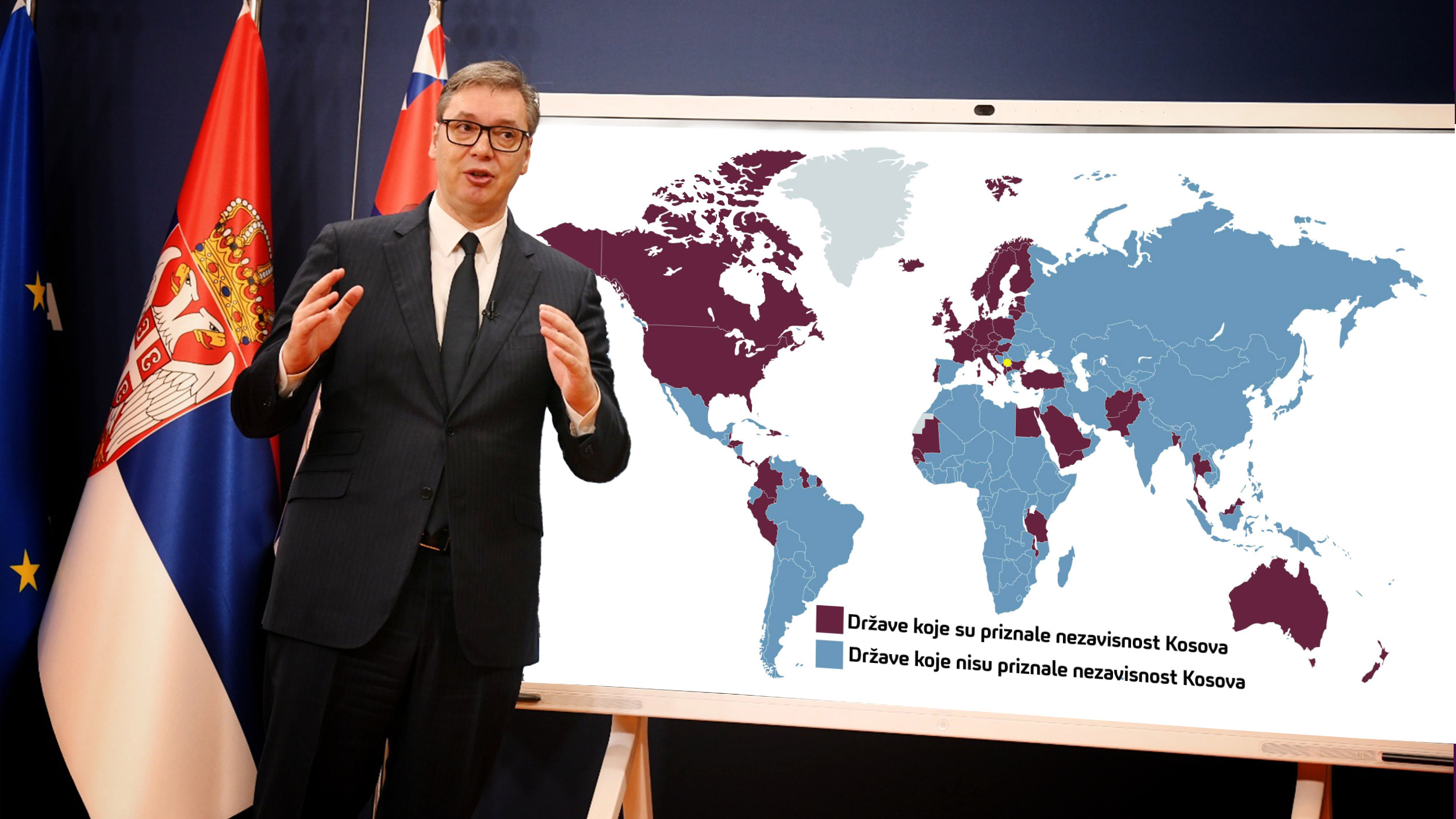 Aleksandar Vučić , mapa priznanje Kosova