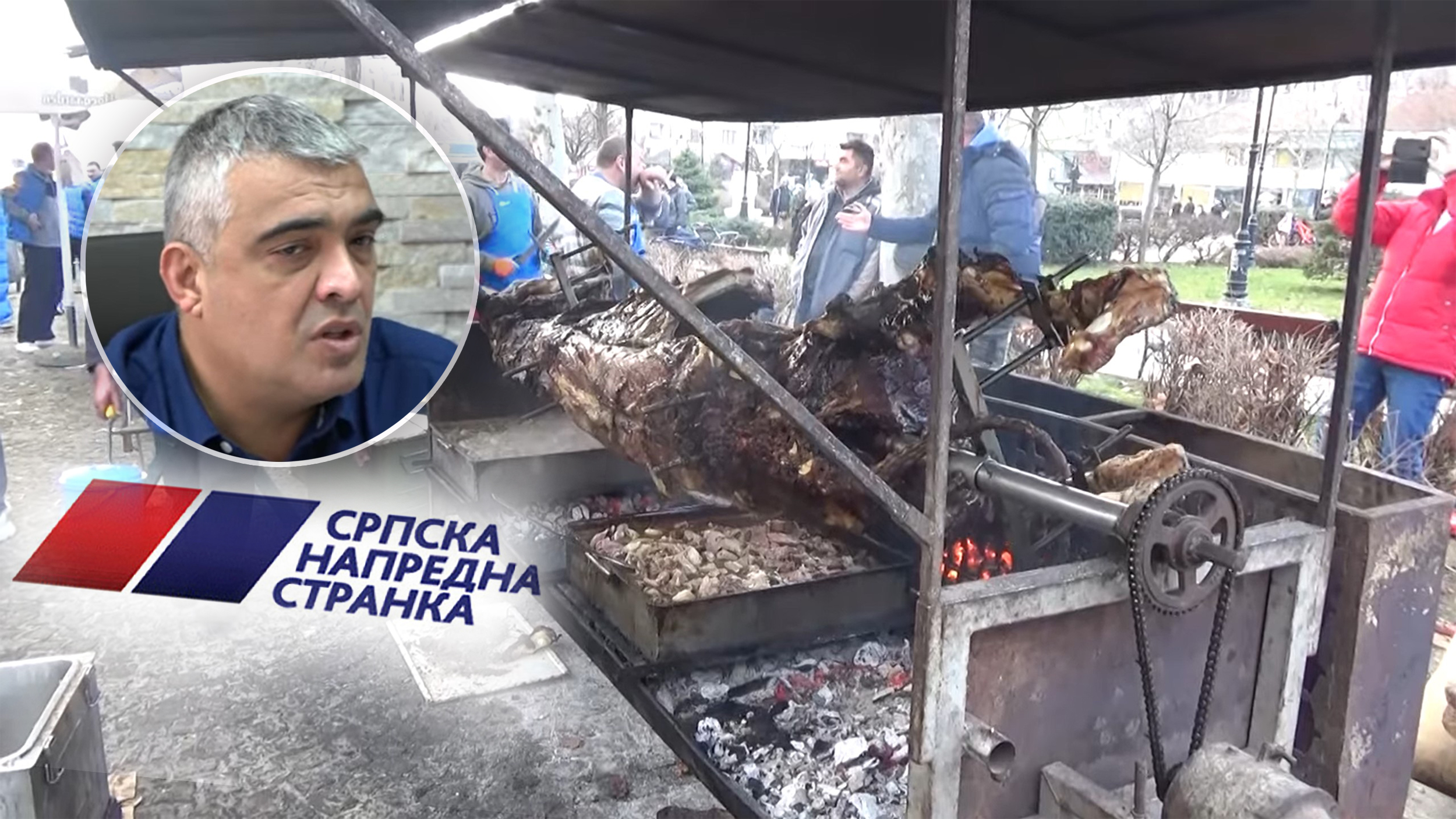 Vladan Glišić Foto:Ivan Dinić/Nova S, SnS, Mladenovac, pecenje vola