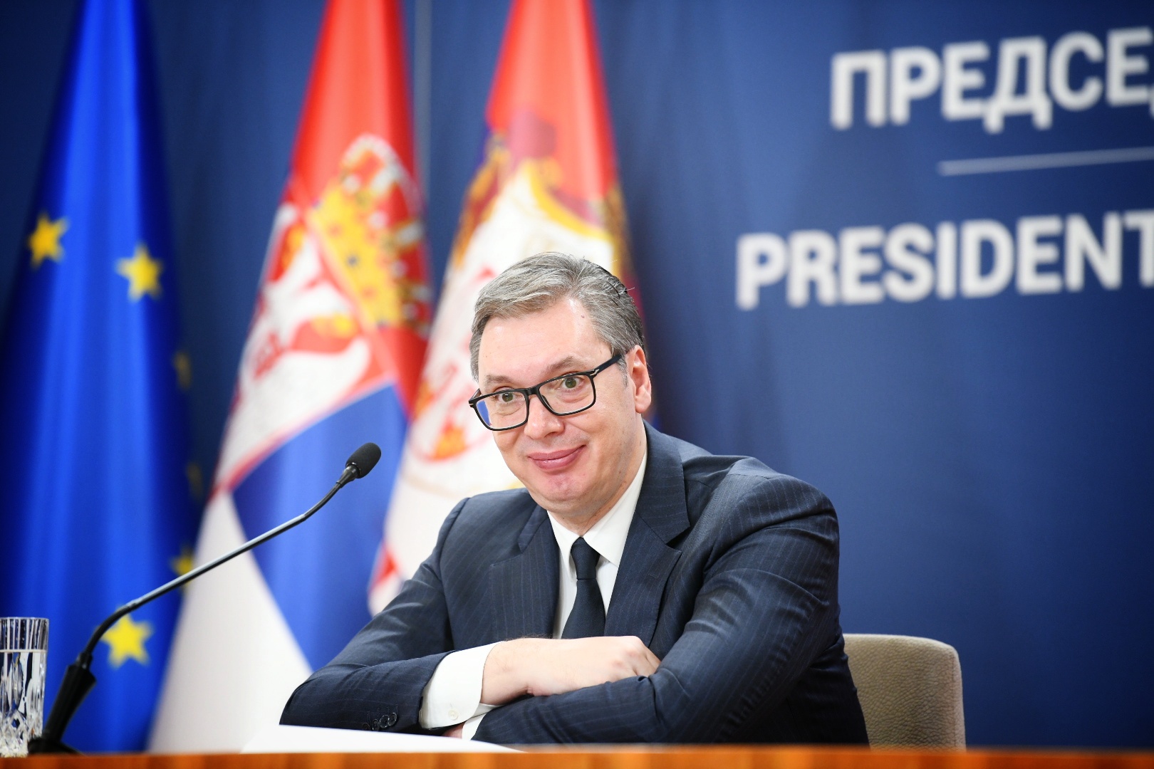 Beograd 04.01.2023. Aleksandar Vučić. Osmeh, grimasa. Obraćanje predsednika Srbije Aleksandra Vučića Foto: Vesna Lalić/Nova.rs