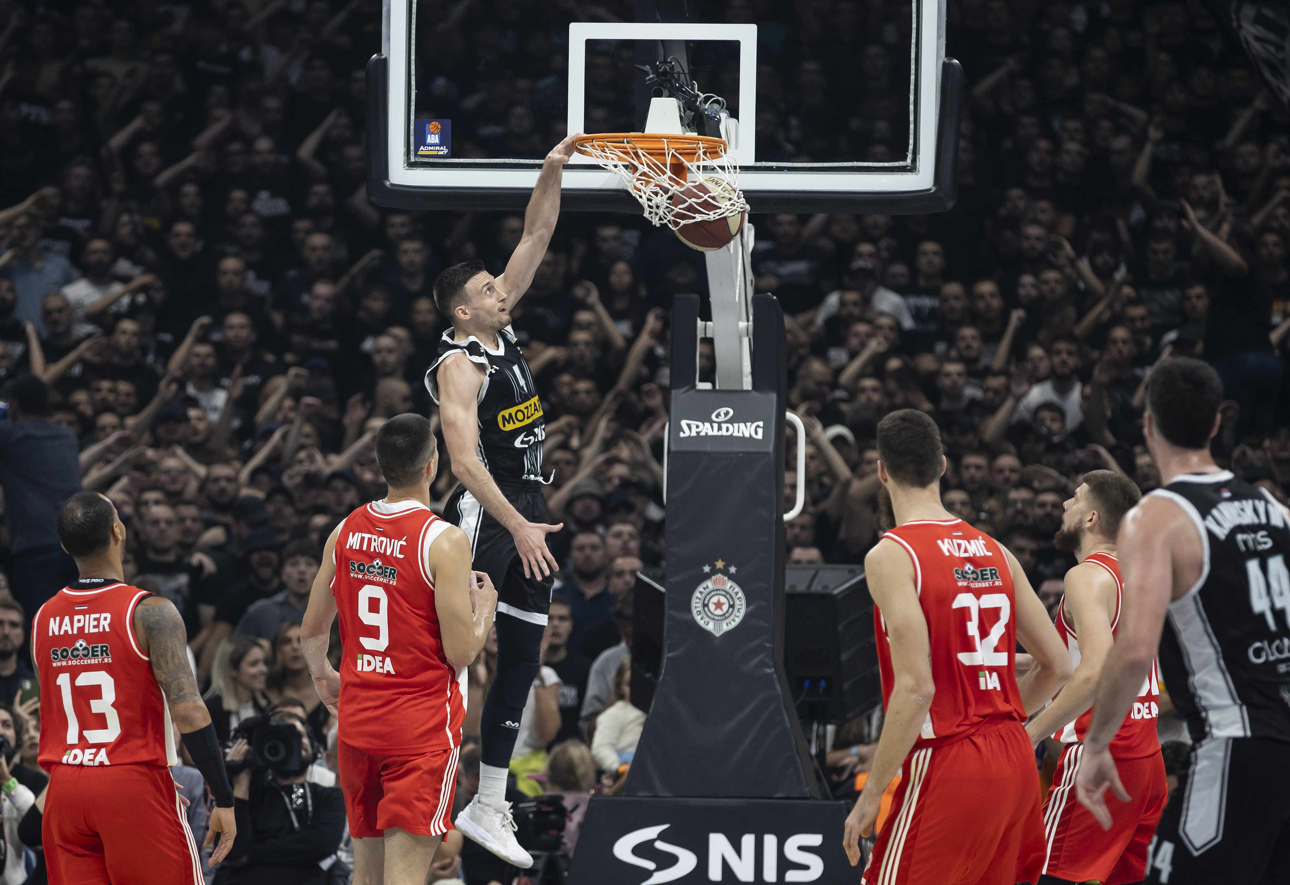 during the Aba League Season 2023-2024 match between Partizan and Crvena Zvezda at Stark Arena on October 30, 2023 in Belgrade, Serbia. (Photo by Srdjan Stevanovic/Starsport.rs ©)