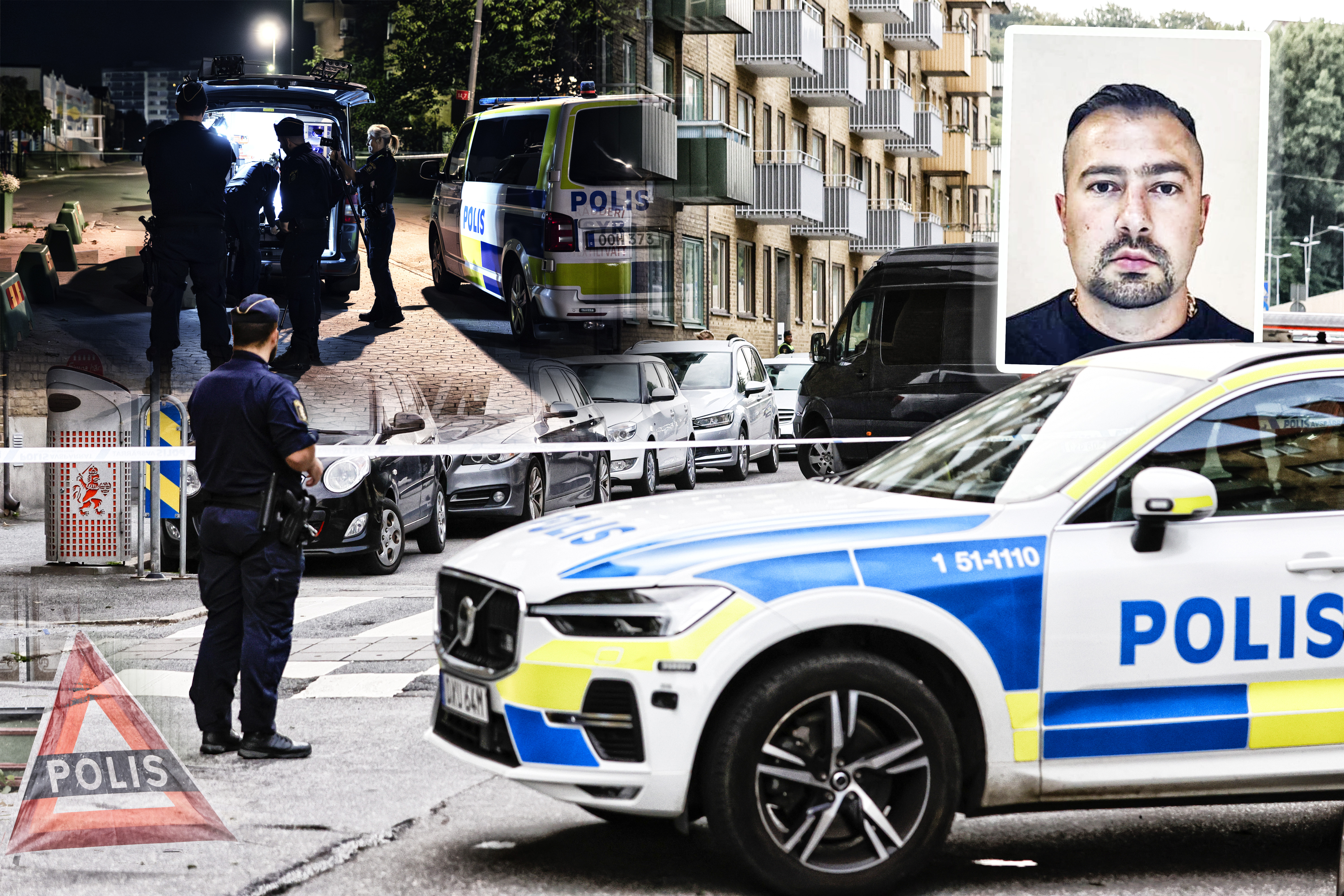 Police cordons explosion site in Gothenburg, Sweden Rawa Majid u kružiću 2. a u pozadini policija kriminal