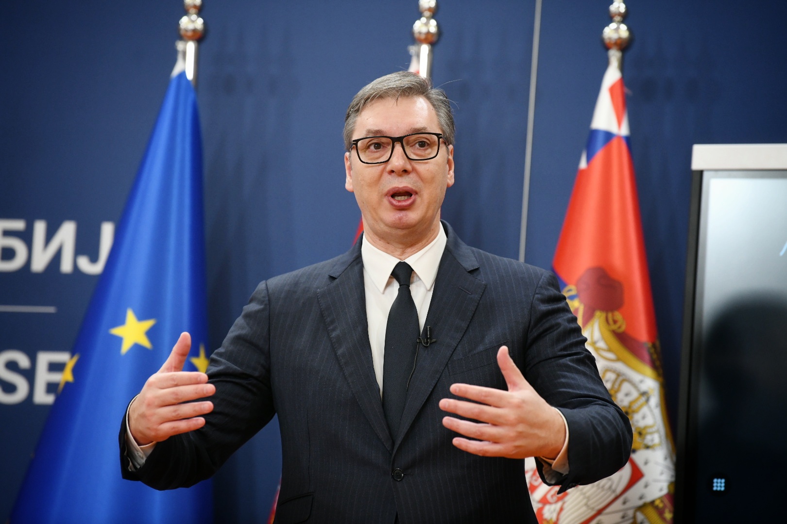 Beograd 04.01.2023. Aleksandar Vučić. Ruke. grimasa objasnjava Obraćanje predsednika Srbije Aleksandra Vučića Foto: Vesna Lalić/Nova.rs