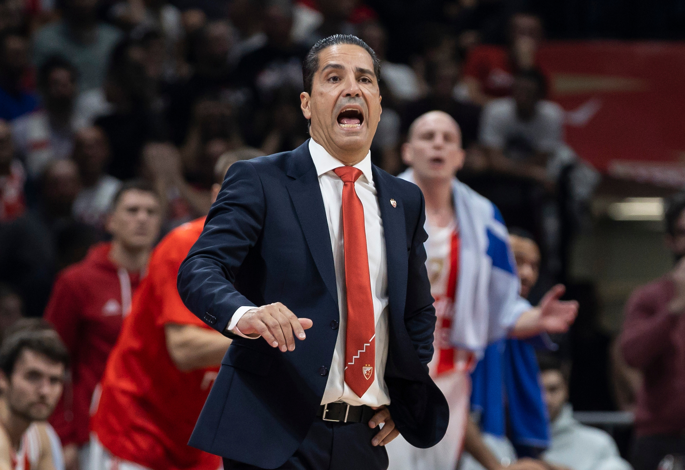 during the 2023/2024 Turkish Airlines EuroLeague match between Crvena Zvezda and FC Bayern Munich at Stark Arena on November 02, 2023 in Belgrade, Serbia. (Photo by Srdjan Stevanovic/Starsport.rs ©)