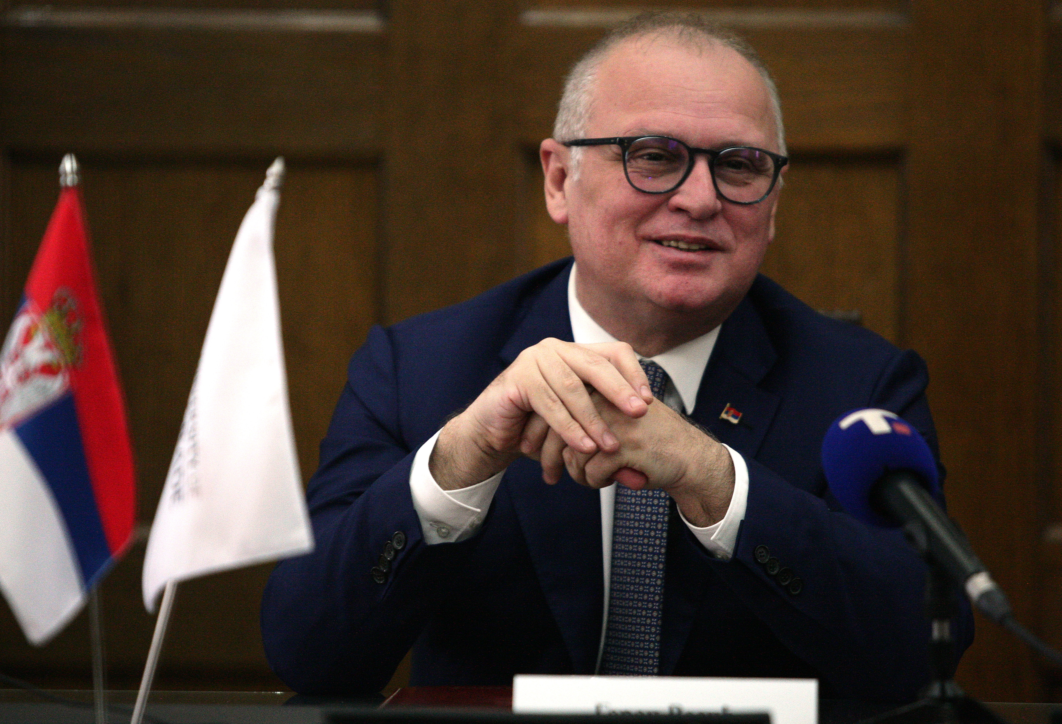 Beograd, 17. januara 2023.- Ministar građevinarstva, saobraćaja i infrastrukture Goran Vesić i rektor Beogradskog univerziteta Vladan Đokić potpisali su danas sporazum o praksi studenata u MGSI. FOTO TANJUG/ SAVA RADOVANOVIĆ/ nr
