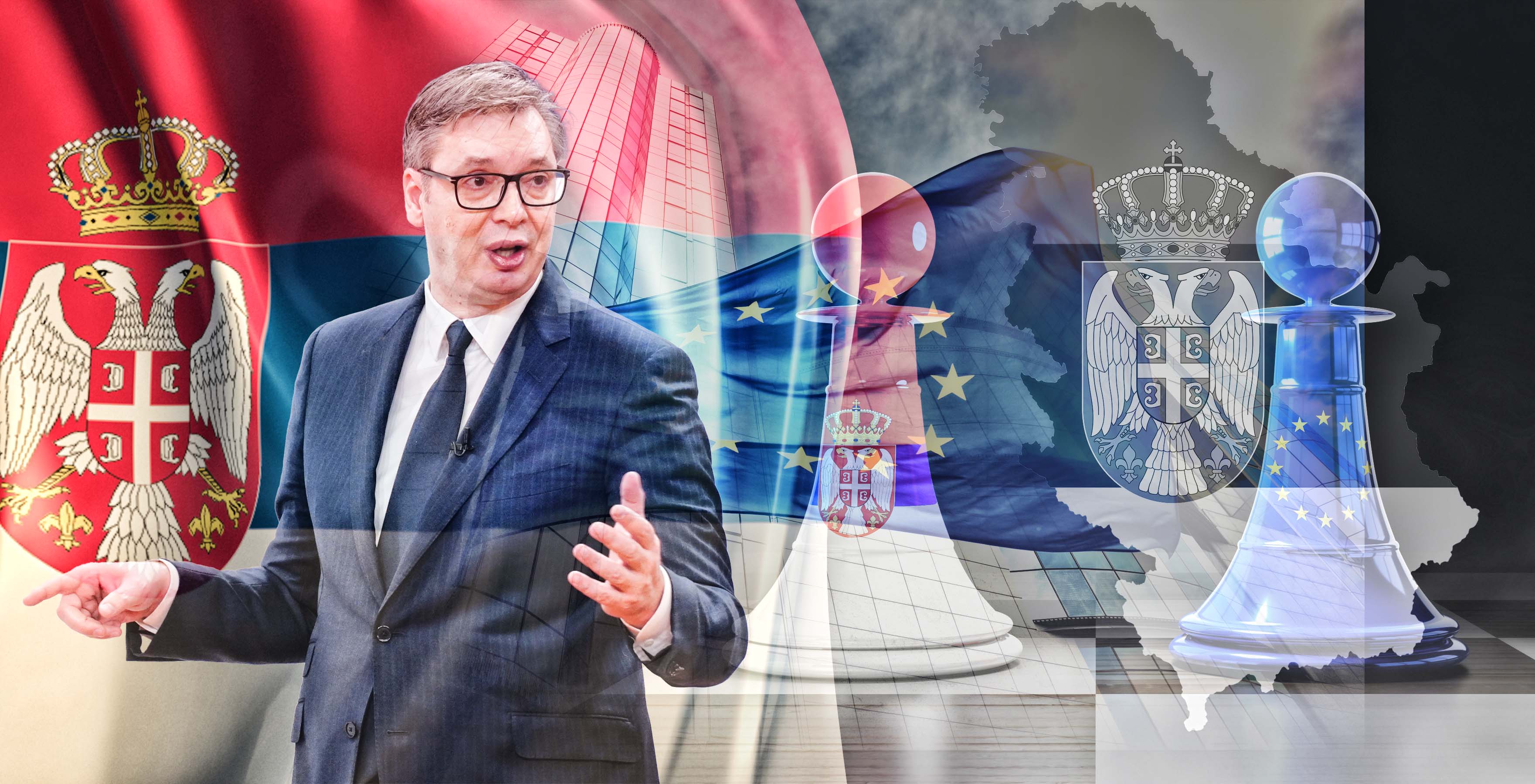 Serbia,Flag,With,Dark,Background.,3d,Rendering,Of,European,Countries