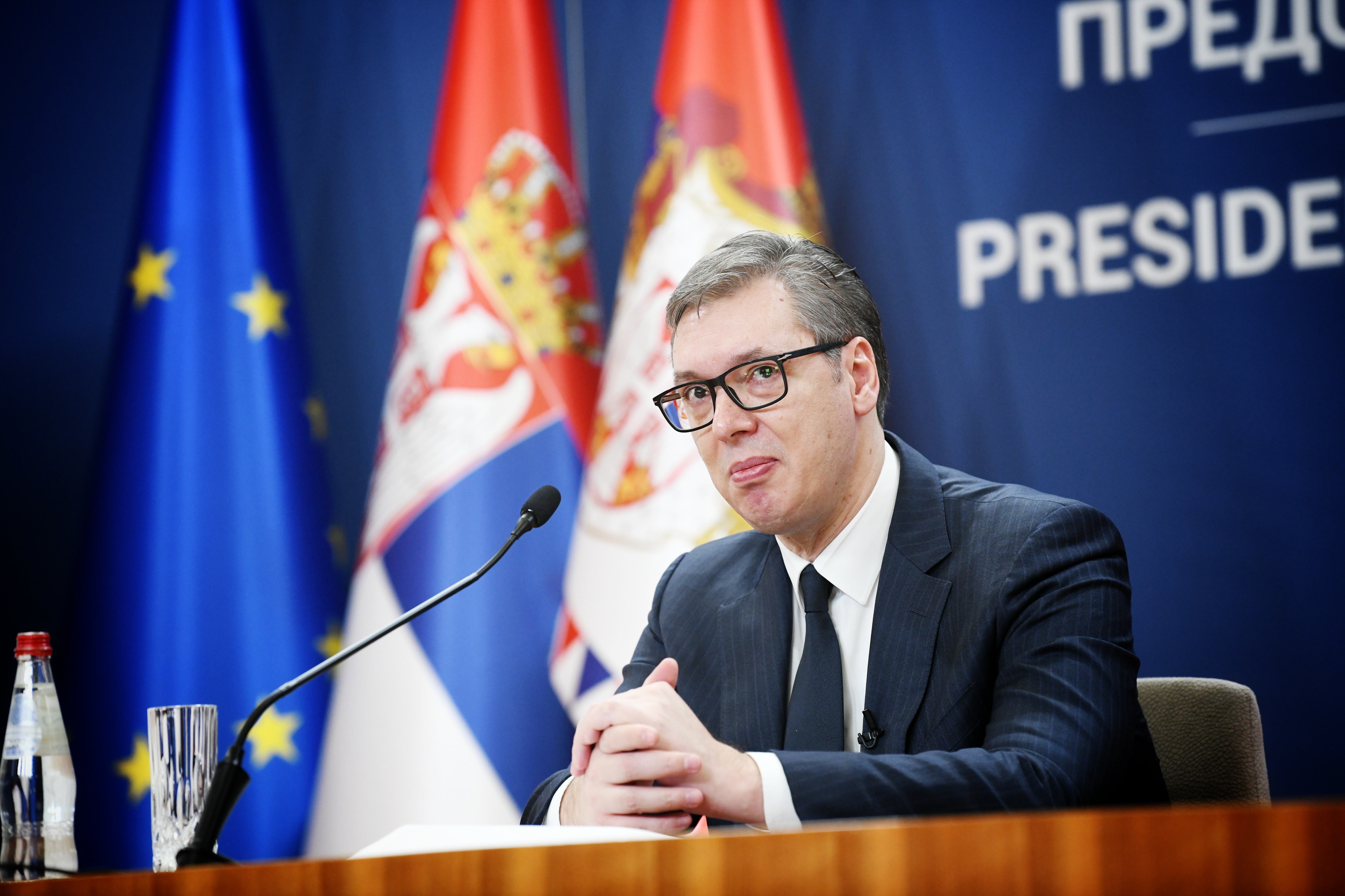 Beograd 04.01.2023. Aleksandar Vučić. Grimasa. Obraćanje predsednika Srbije Aleksandra Vučića Foto: Vesna Lalić/Nova.rs