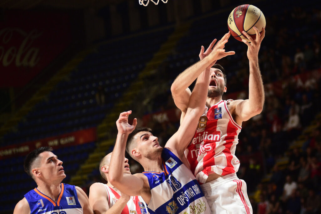 ABA league round 8 match between KK Crvena Zvezda and KK Mornar, played at Aleksandar Nikolic Hall, 20.11.2023,  Belgrade, Serbia.  (Photo by Dusan Milenkovic/Starsport.rs ©)