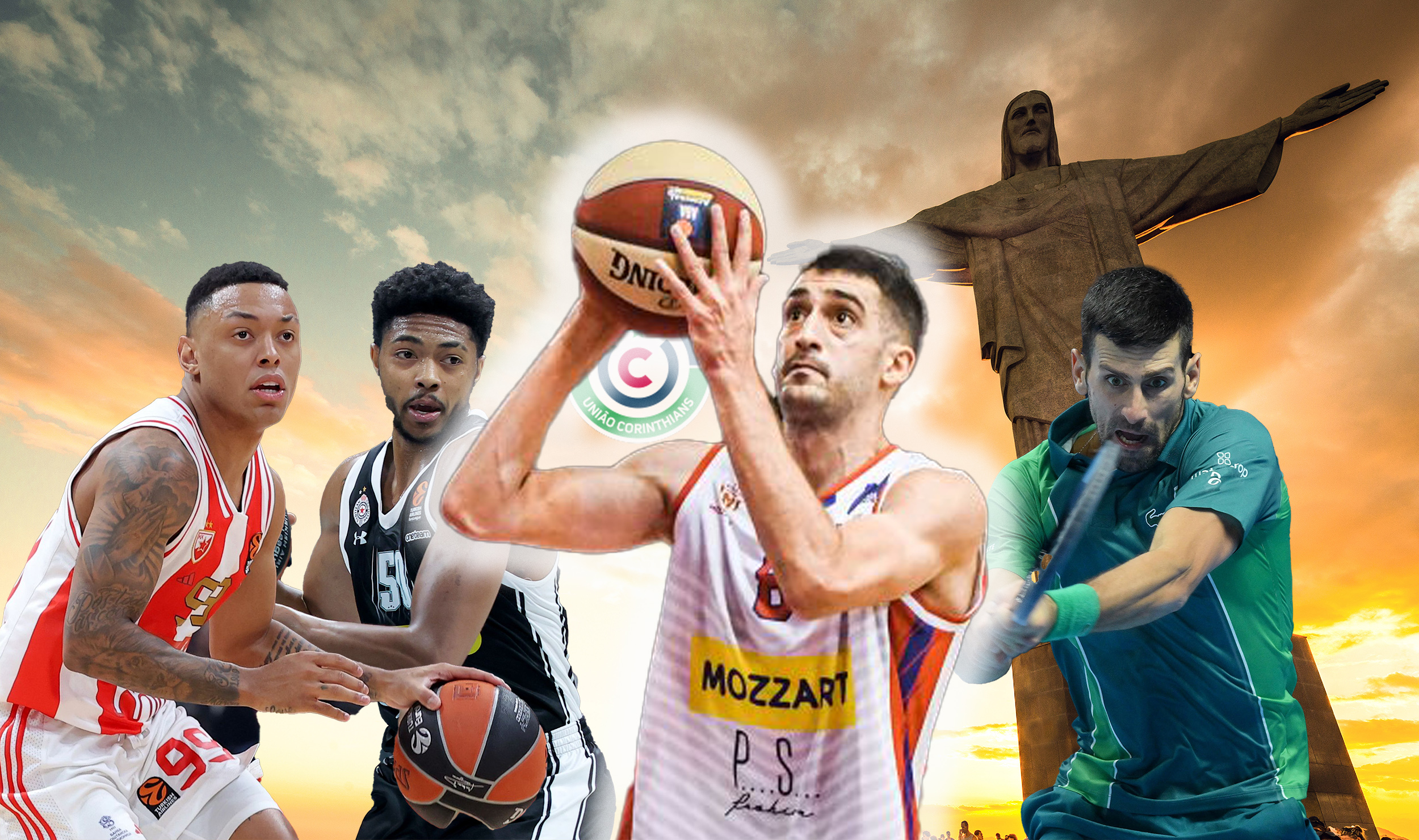 Radovan Đoković kombo Brazil, Jago Dos Santos,Uniao Corinthians,  Bruno Kaboklo, Novak Đoković