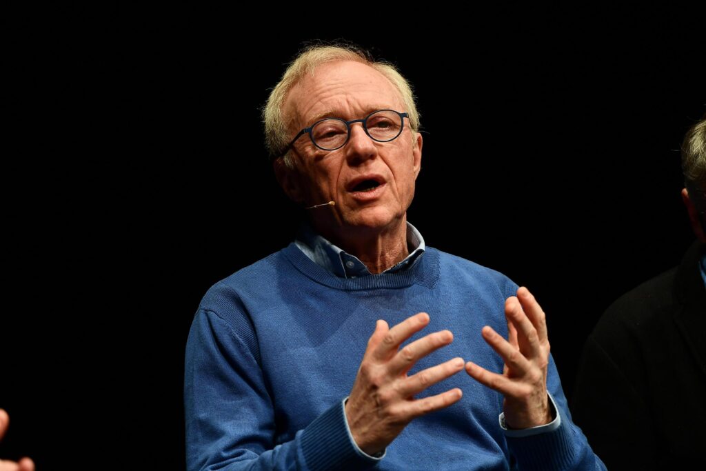 epa08063599 Israeli author David Grossman attends the presentation of his new book 'Life plays with me' at the Gustavo Modena theater in Genoa, Italy, 11 December 2019.  EPA-EFE/LUCA ZENNARO