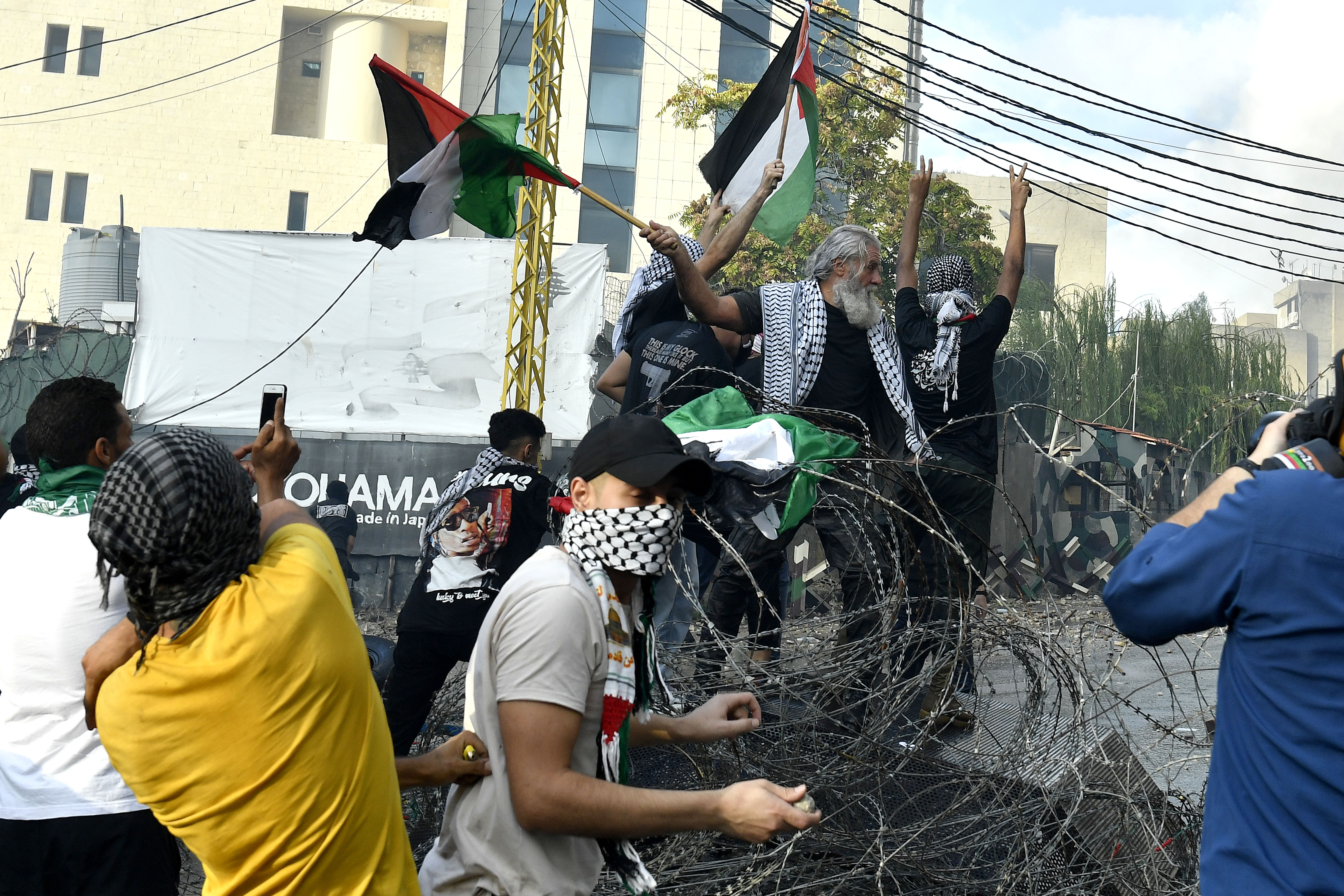 Protesters clash with security forces outside US embassy in Lebanon