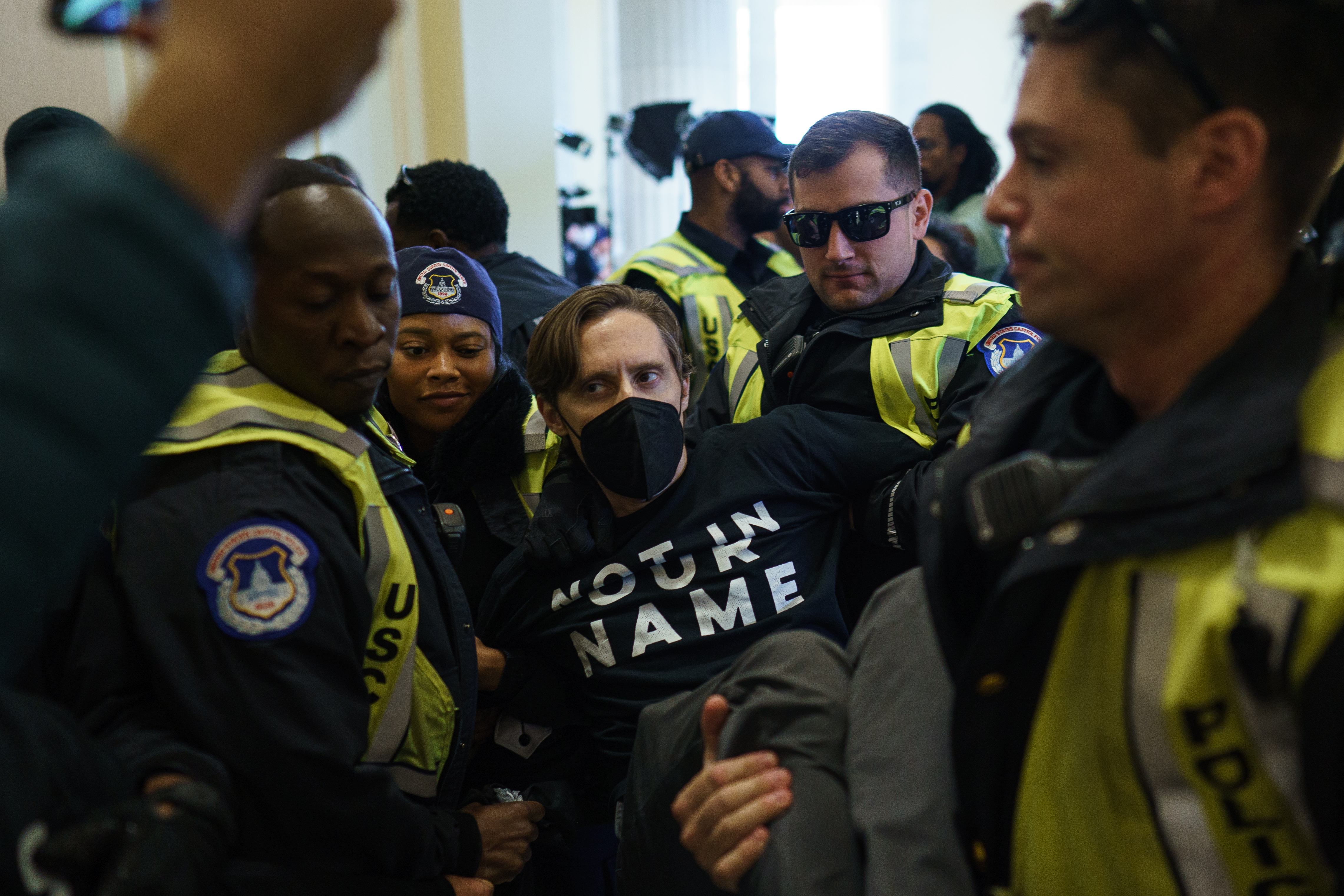 Jewish groups protest Israel/Gaza conflict in the US Capitol Building