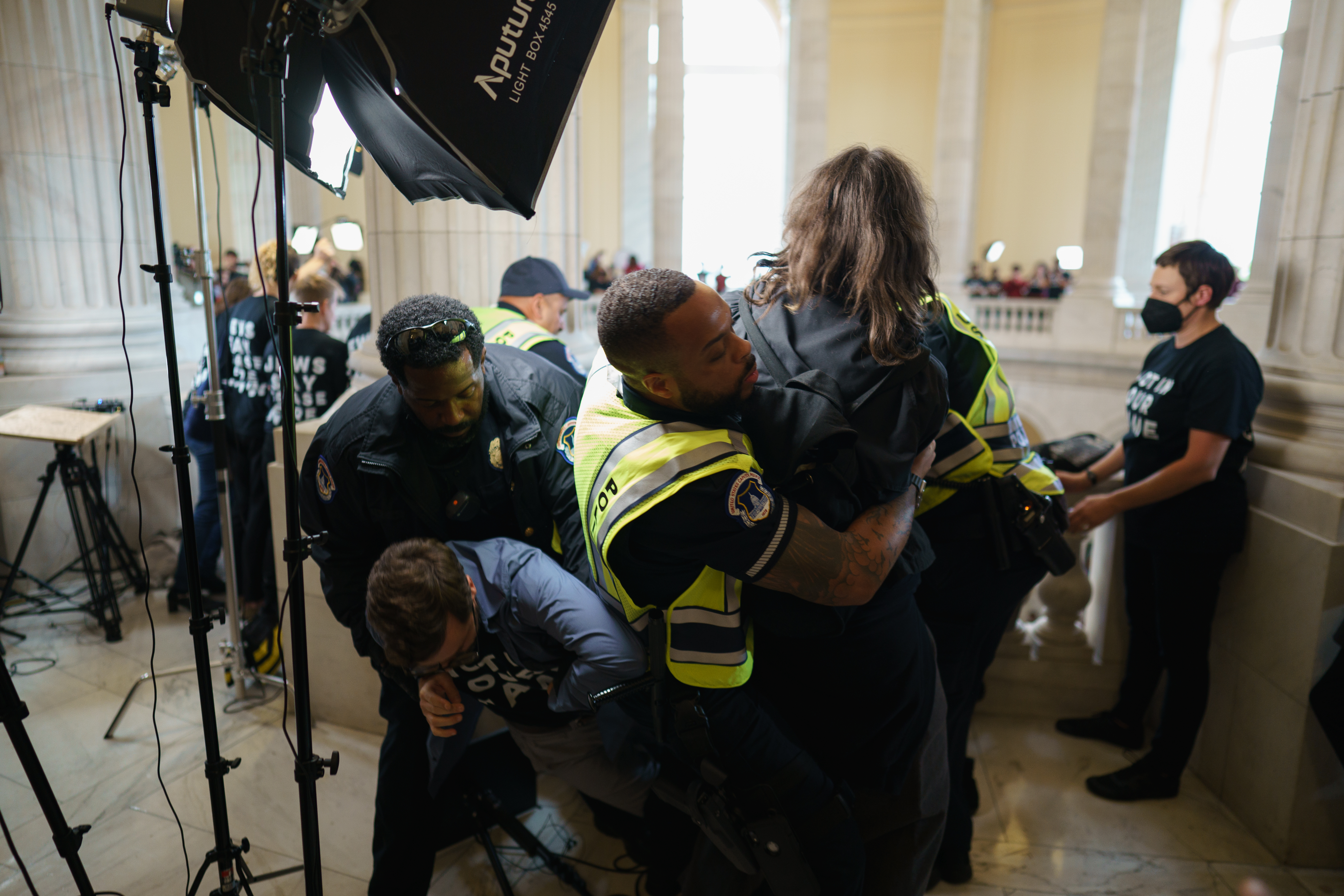 Jewish groups protest Israel/Gaza conflict in the US Capitol Building