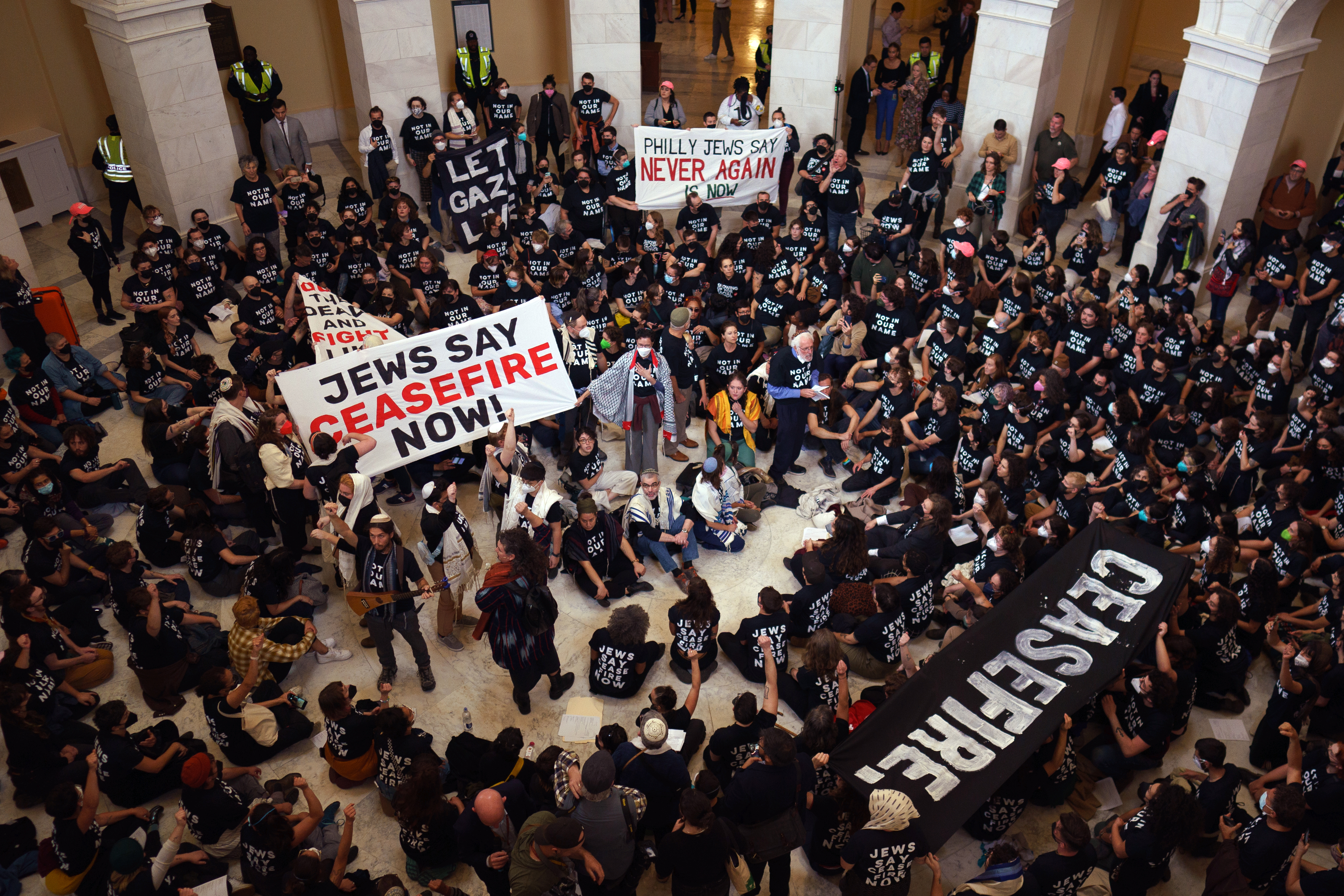 Jewish groups protest Israel/Gaza conflict in the US Capitol Building