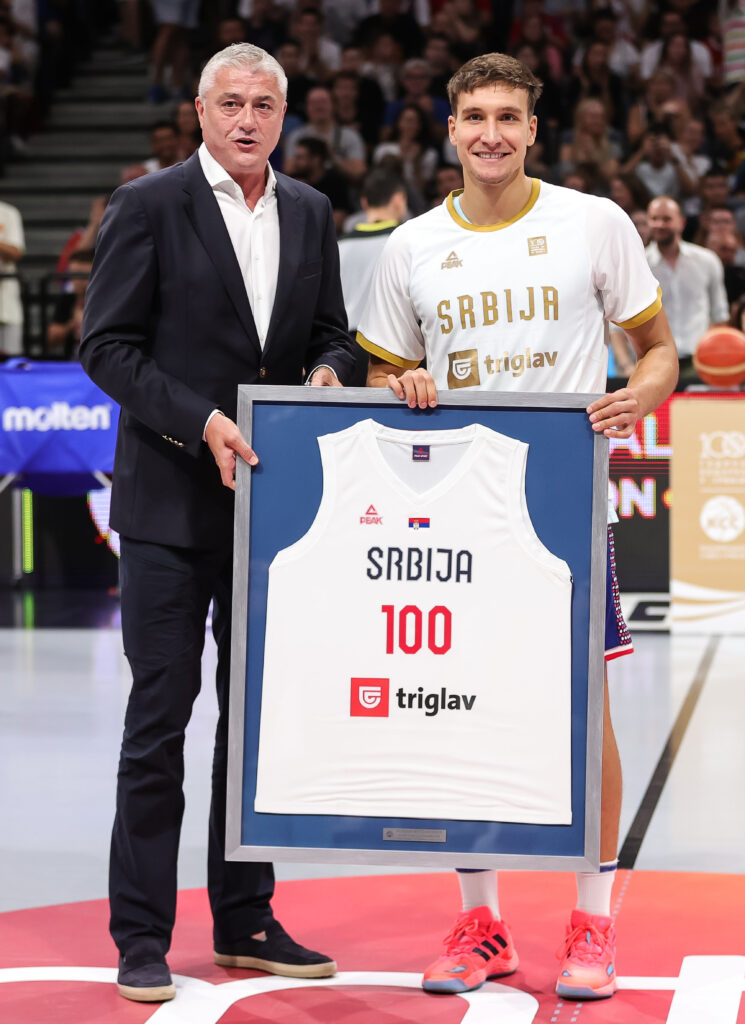 during the friendly match between Serbia and Puerto Rico  at Stark Arena on August 16, 2023 in Beograd, Serbia. (Photo by Srdjan Stevanovic/Starsport.rs ©)