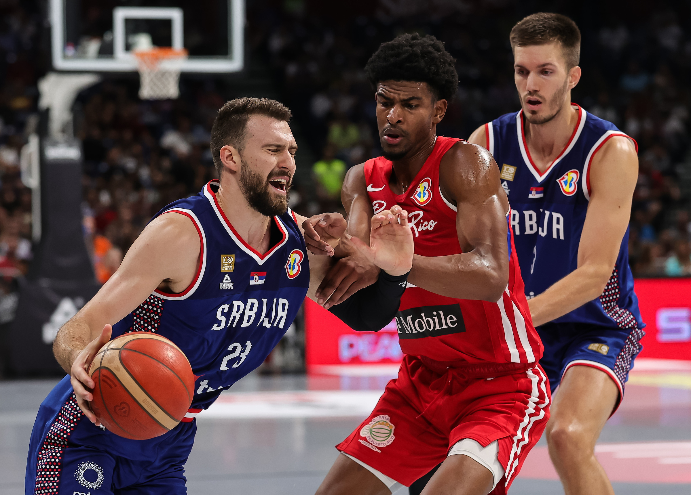during the friendly match between Serbia and Puerto Rico  at Stark Arena on August 16, 2023 in Beograd, Serbia. (Photo by Srdjan Stevanovic/Starsport.rs ©)
