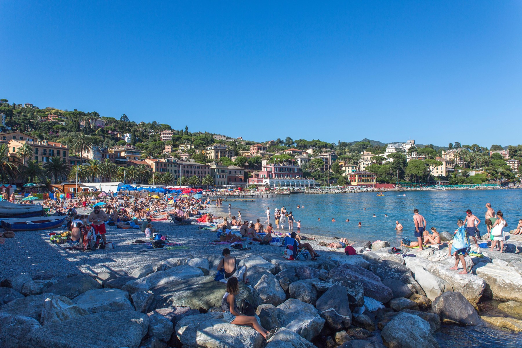 Costal resort of San Michele di Pagana, Rapallo, Portofino, Levante, Liguria, Cinque Terre, Italy, Europa, EU