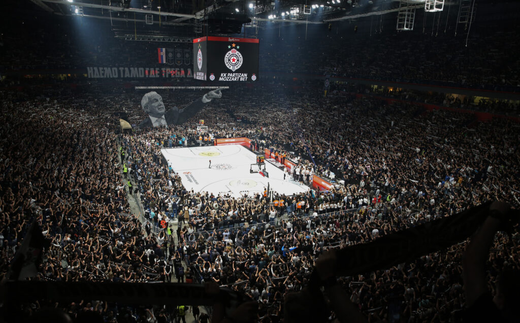 epa10604898 General view of the Belgrade Arena ahead of the Euroleague basketball match between Partizan Belgrade and Real Madrid in Belgrade, Serbia, 02 May 2023.  EPA-EFE/ANDREJ CUKIC