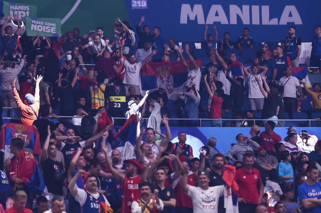 during the FIBA World Cup 2023 Second Round Group I match between Srbija and Dominikanska Republika at Araneta Coliseum on September  03, 2023 in Manila, Philippines. (Photo by Starsport.rs ©)