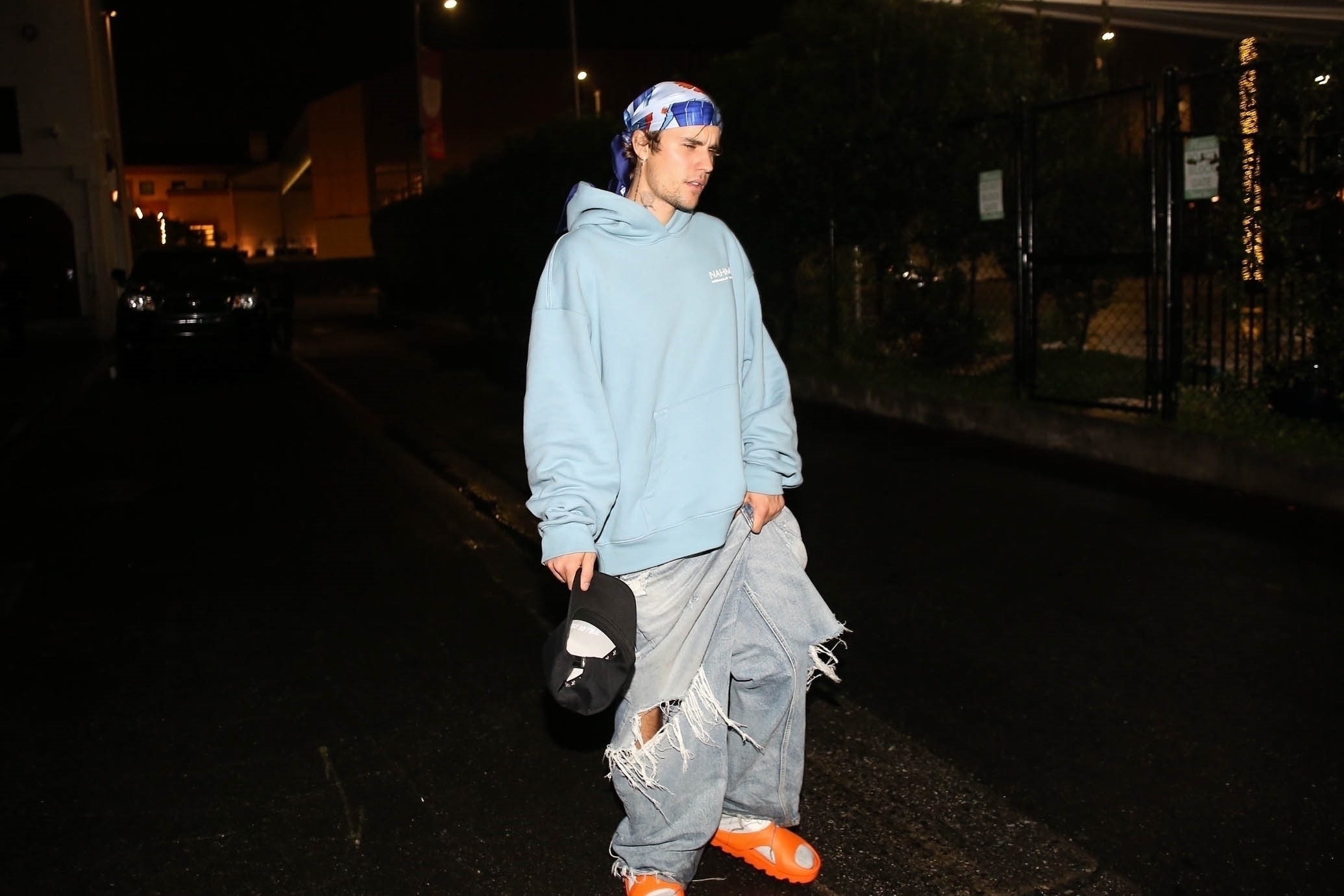 Justin Bieber heads home after dining with Jaden Hossler and Anastasia Karanikolaou in the 90210!