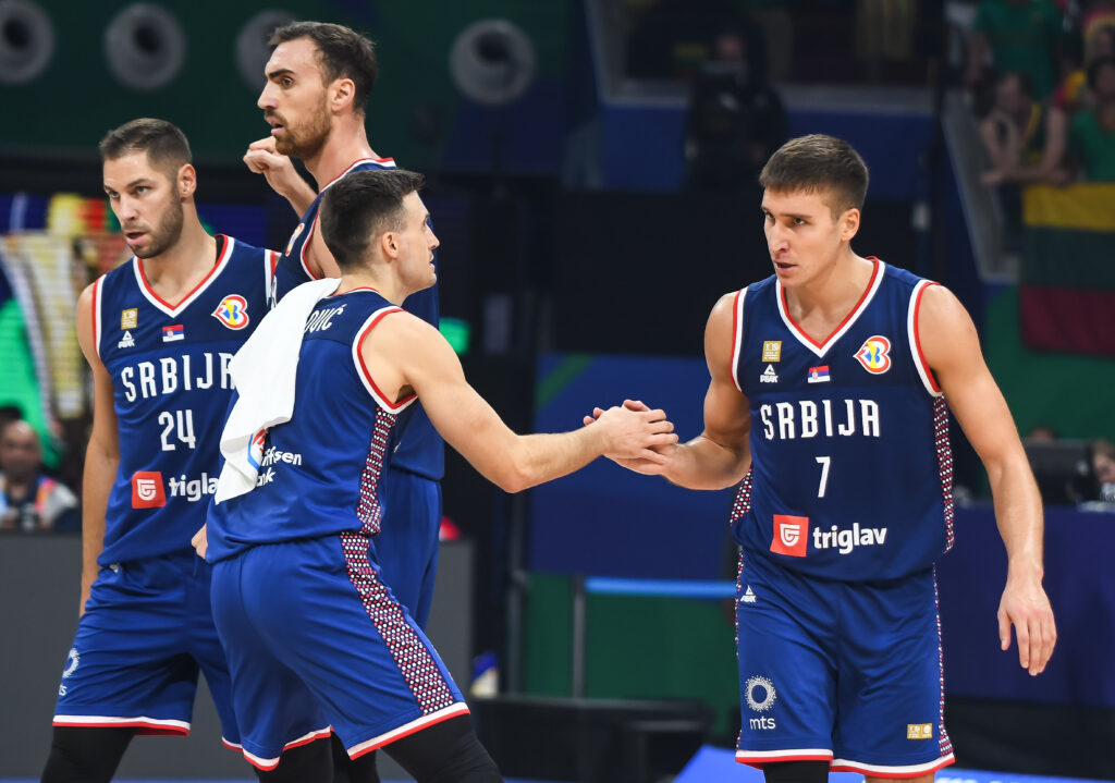 during the FIBA World Cup 2023 Quarter-Finals match between Srbija and Litvanija at Araneta Coliseum on September 05, 2023 in Manila, Philippines. (Photo by Starsport.rs ©)