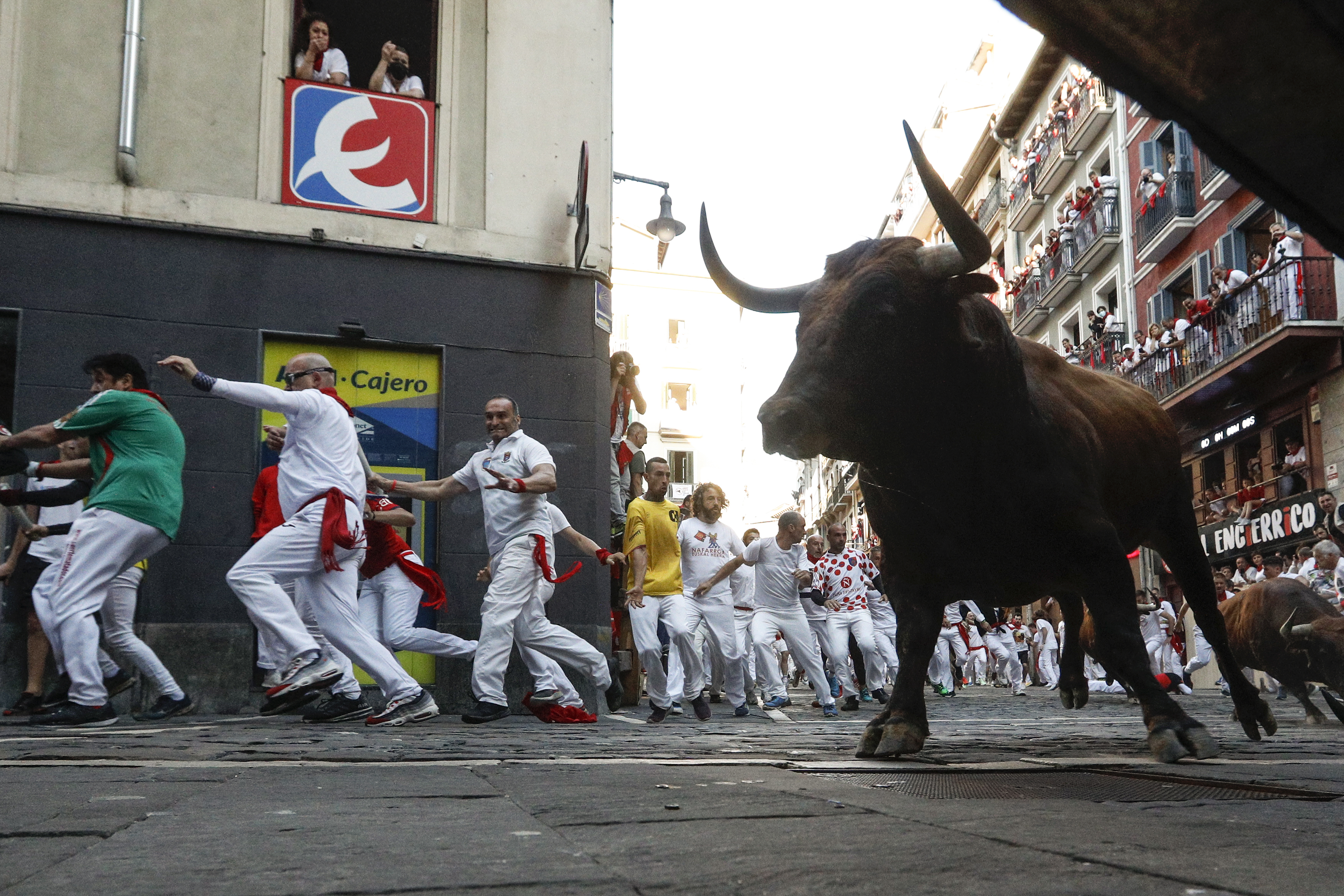 Running of the bulls in Pamplona