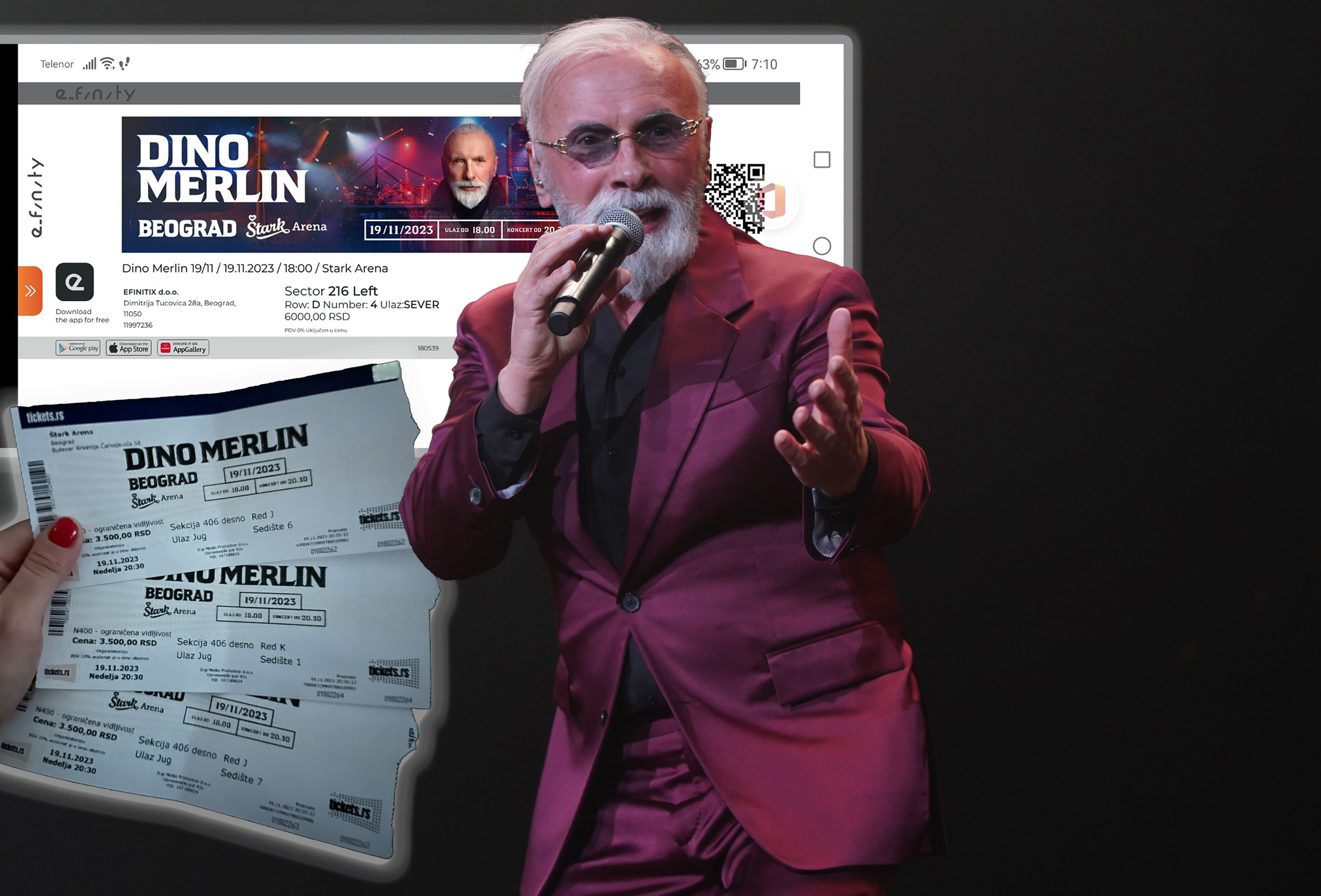 Dino Merlin held the first of four scheduled concerts in Stark Arena.Dino Merlin je odrzao prvi od cetiri zakazana koncerta u Stark Areni.