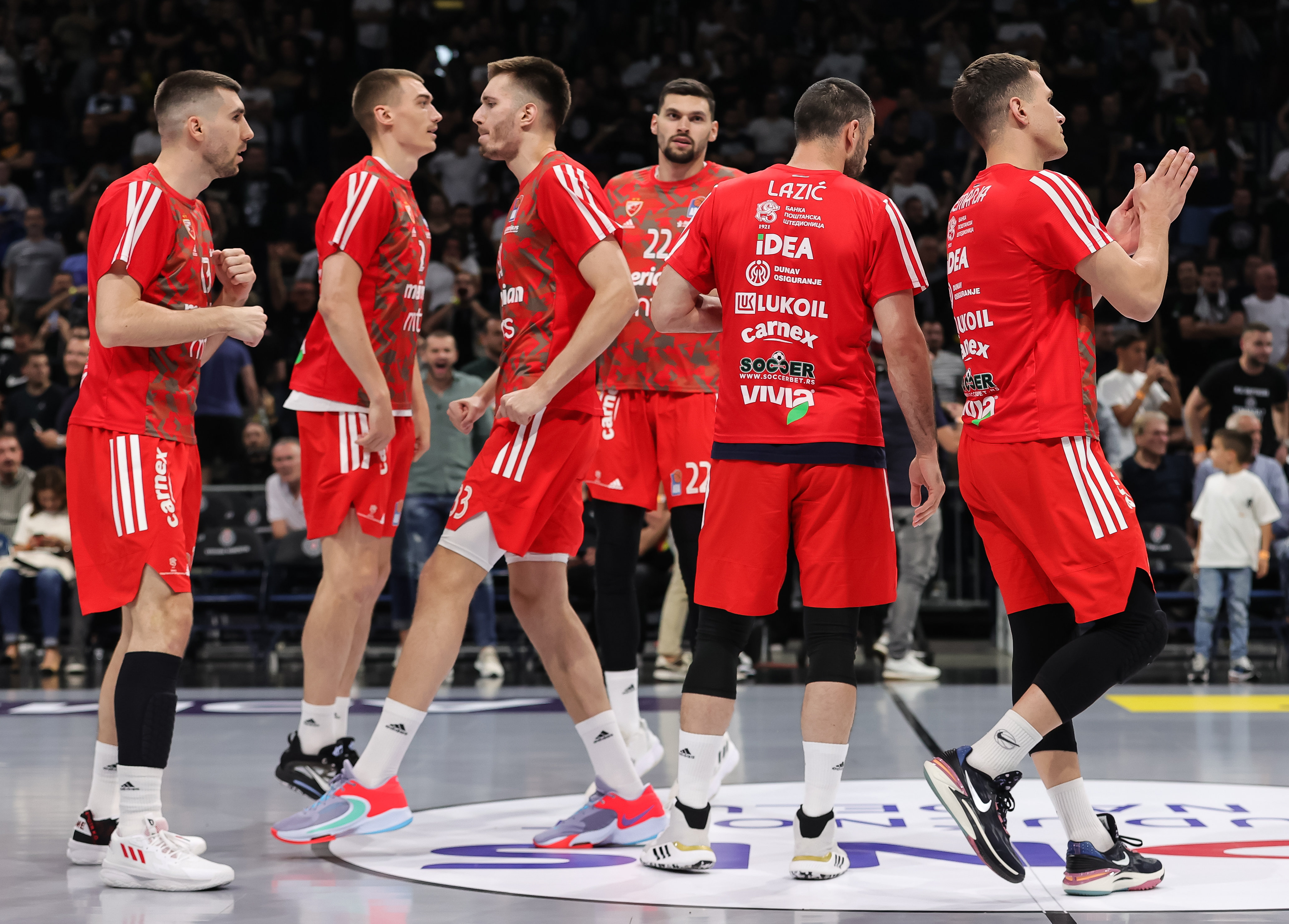 during the Aba League Season 2022-2023 Play Off Final Game 1 between Partizan and CCrvena Zvezda at Stark Arena on June 13, 2023 in Belgrade, Serbia. (Photo by Srdjan Stevanovic/Starsport.rs ©)