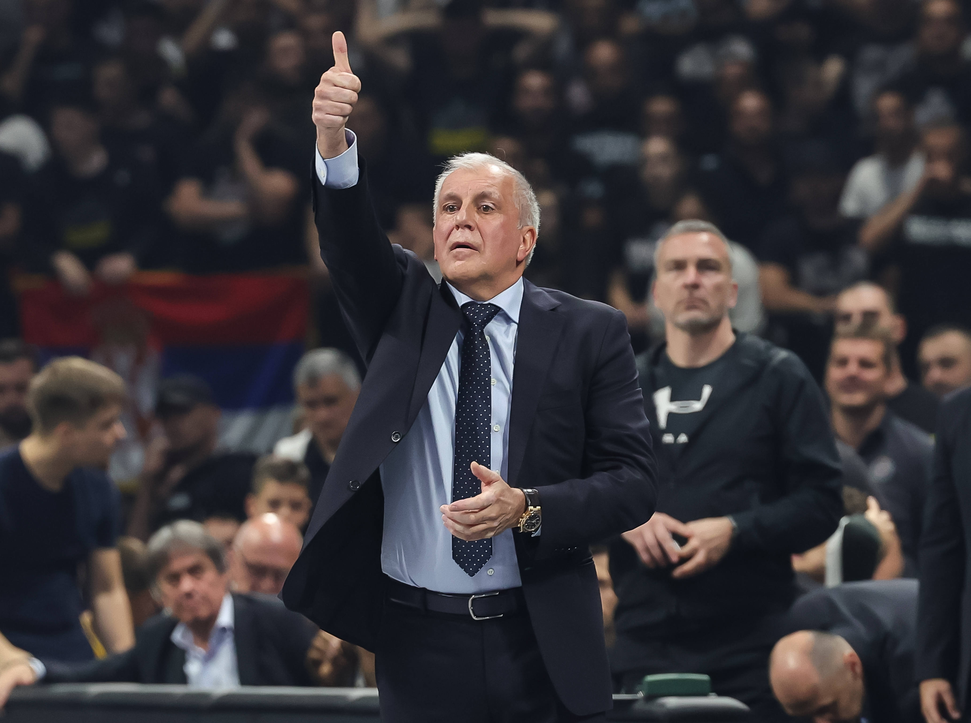 during the Aba League Season 2022-2023 Play Off Final Game 2 between Partizan and Crvena Zvezda at Stark Arena on June 15, 2023 in Belgrade, Serbia. (Photo by Srdjan Stevanovic/Starsport.rs ©)