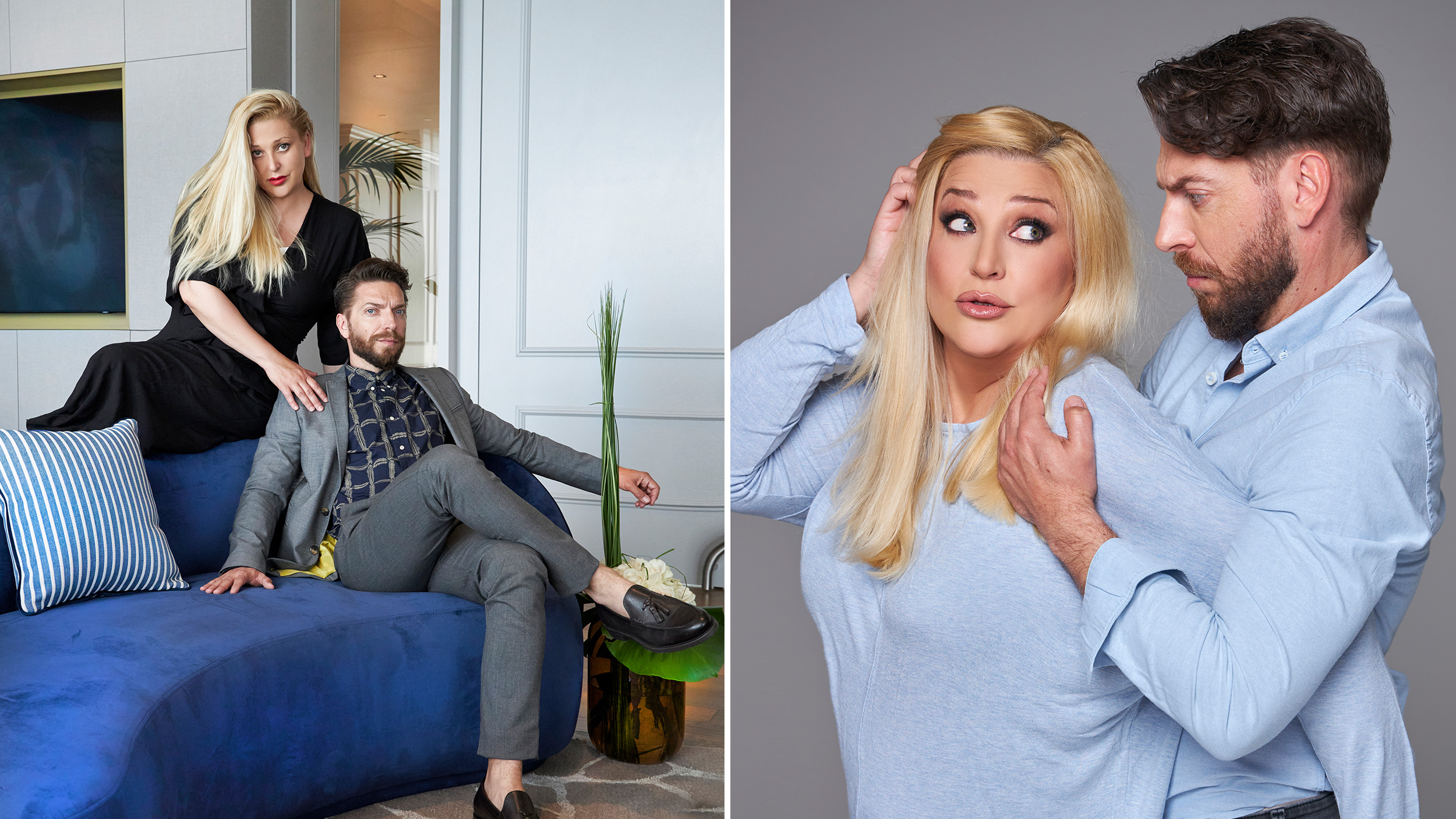 Glumica Nataša Aksentijević i  Peđa Damnjanović, predstava "Kako sam se nadala, dobro se nisam udala" u režiji Miše Obradovića.