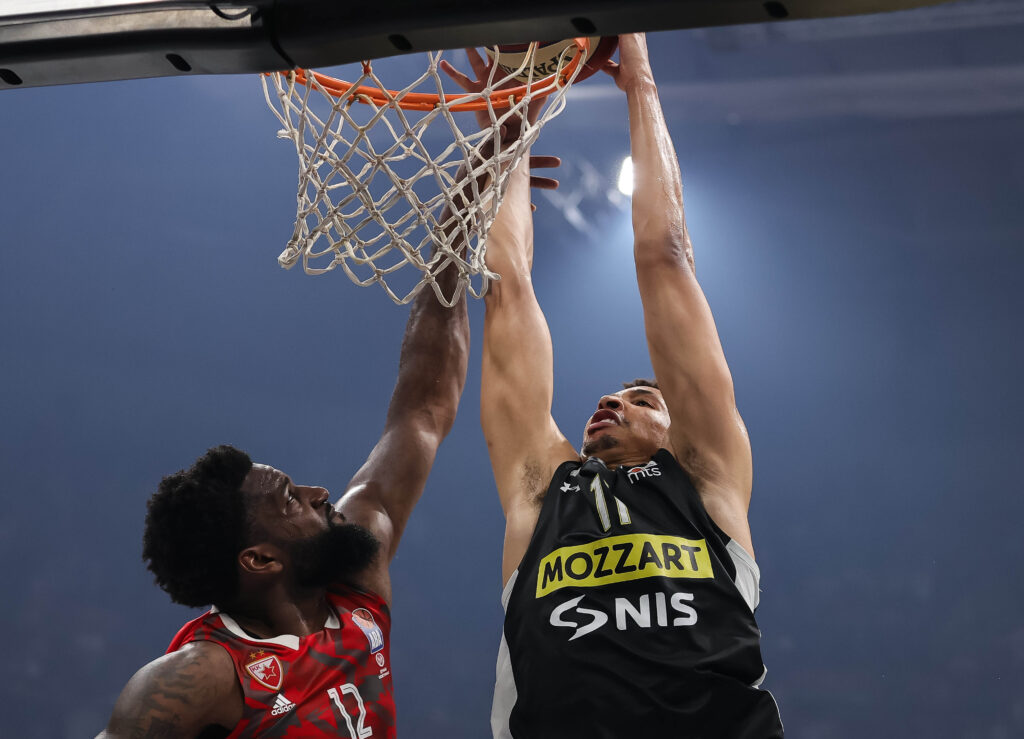 during the Aba League Season 2022-2023 Play Off Final Game 5 between Partizan and Crvena Zvezda at Stark Arena on June 22, 2023 in Belgrade, Serbia. (Photo by Srdjan Stevanovic/Starsport.rs ©)