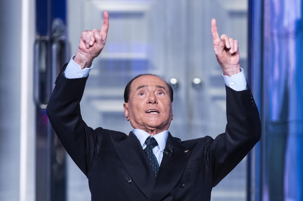 epa06041597 Italian former Prime Minister and leader of 'Forza Italia' party, Silvio Berlusconi, during the recording of Rai TV program 'Porta a porta', hosted by journalist Bruno Vespa, in Rome, Italy, 21 June 2017.  EPA/ANGELO CARCONI