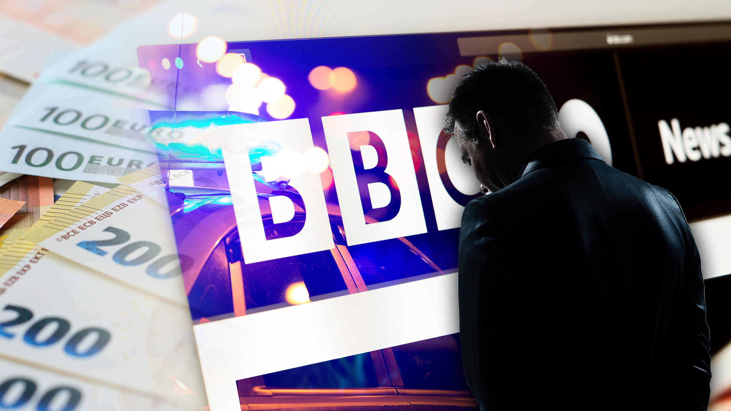 BBC, policija, silueta čoveka, evri, Kombo