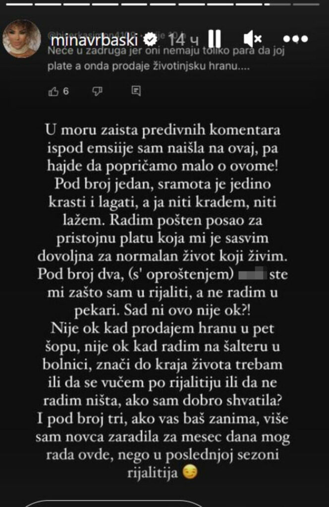 Mina Vrbaški Foto: Instagram/minavrbaski