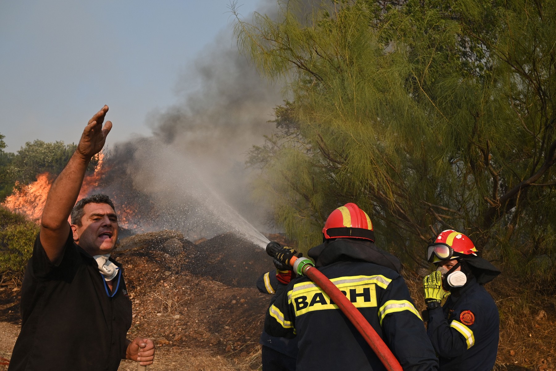 Wildfire Rages In Saronida Near Athens, Greece - 17 Jul 2023