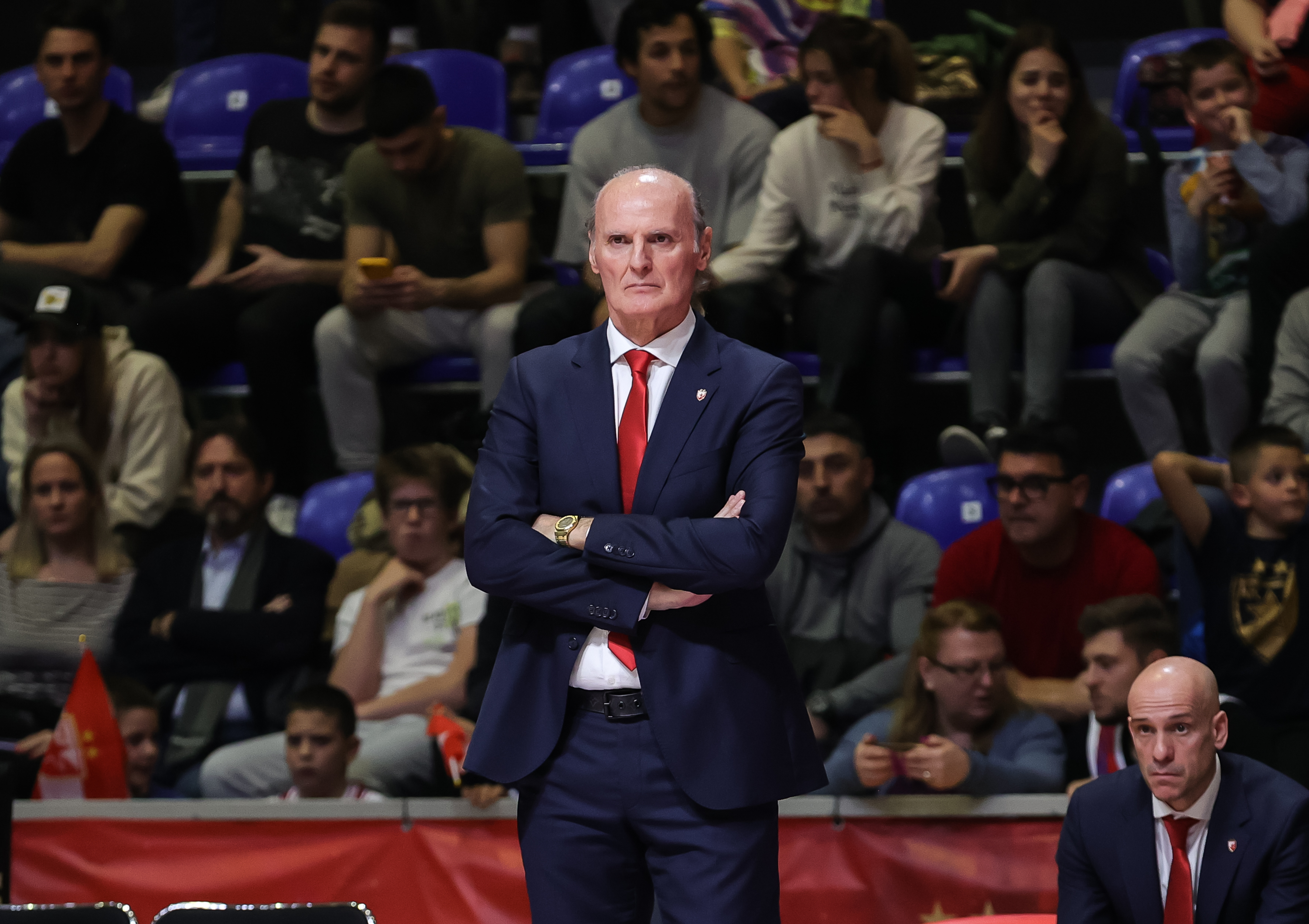 during the Aba League Season 2022-2023 match between Crvena Zvezda and KK Split at Aleksandar Nikolic hall on April 17, 2023 in Belgrade, Serbia. (Photo by Srdjan Stevanovic/Starsport.rs ©)