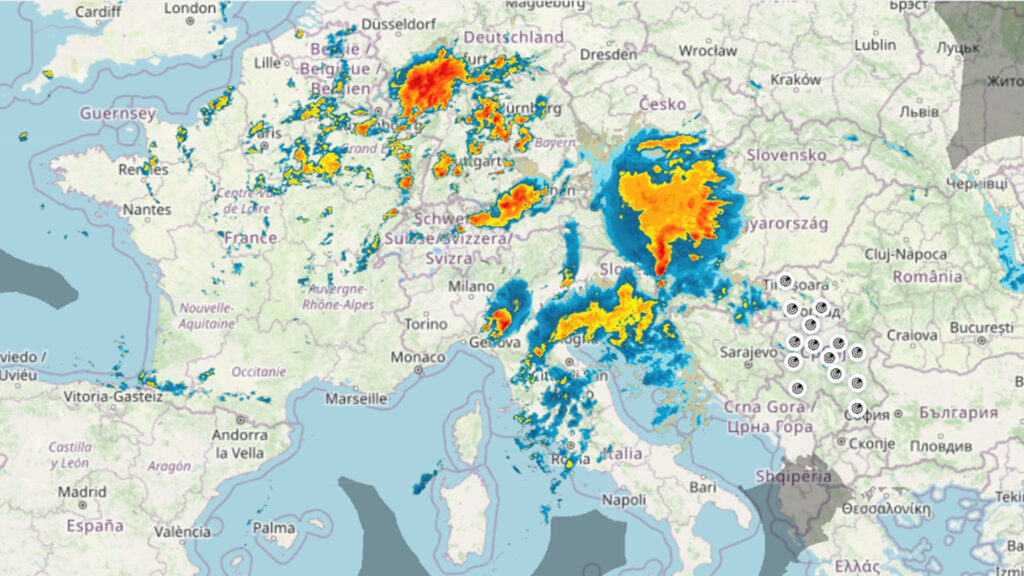 Mapa nevreme, Kretanje oluje