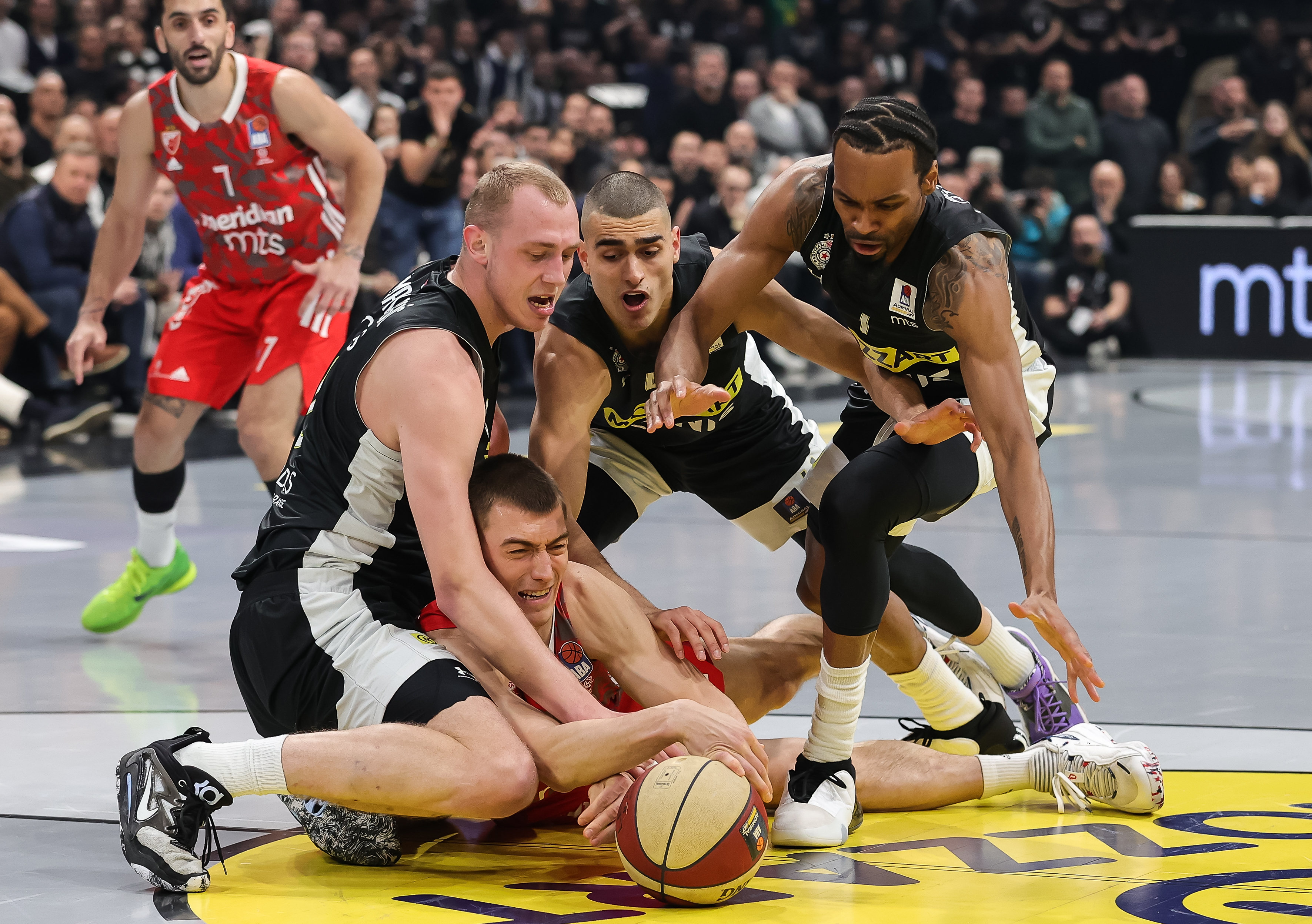 during the Aba League Season 2022-2023 match between Partizan and Crvena Zvezda at Stark Arena on March 13, 2023 in Belgrade, Serbia. (Photo by Srdjan Stevanovic/Starsport.rs ©)