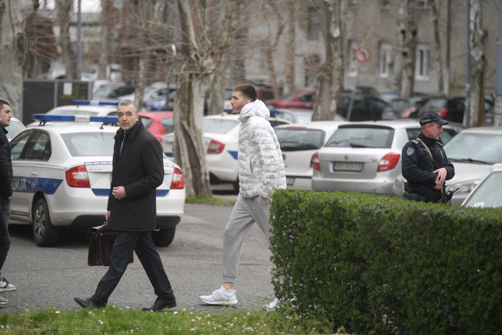 Beograd, 15.03.2023. MUP u Bulevaru despota Stefana, Filip Petrušev košarkaš,izjava, tuča Foto: Dragan Mujan/Nova.rs