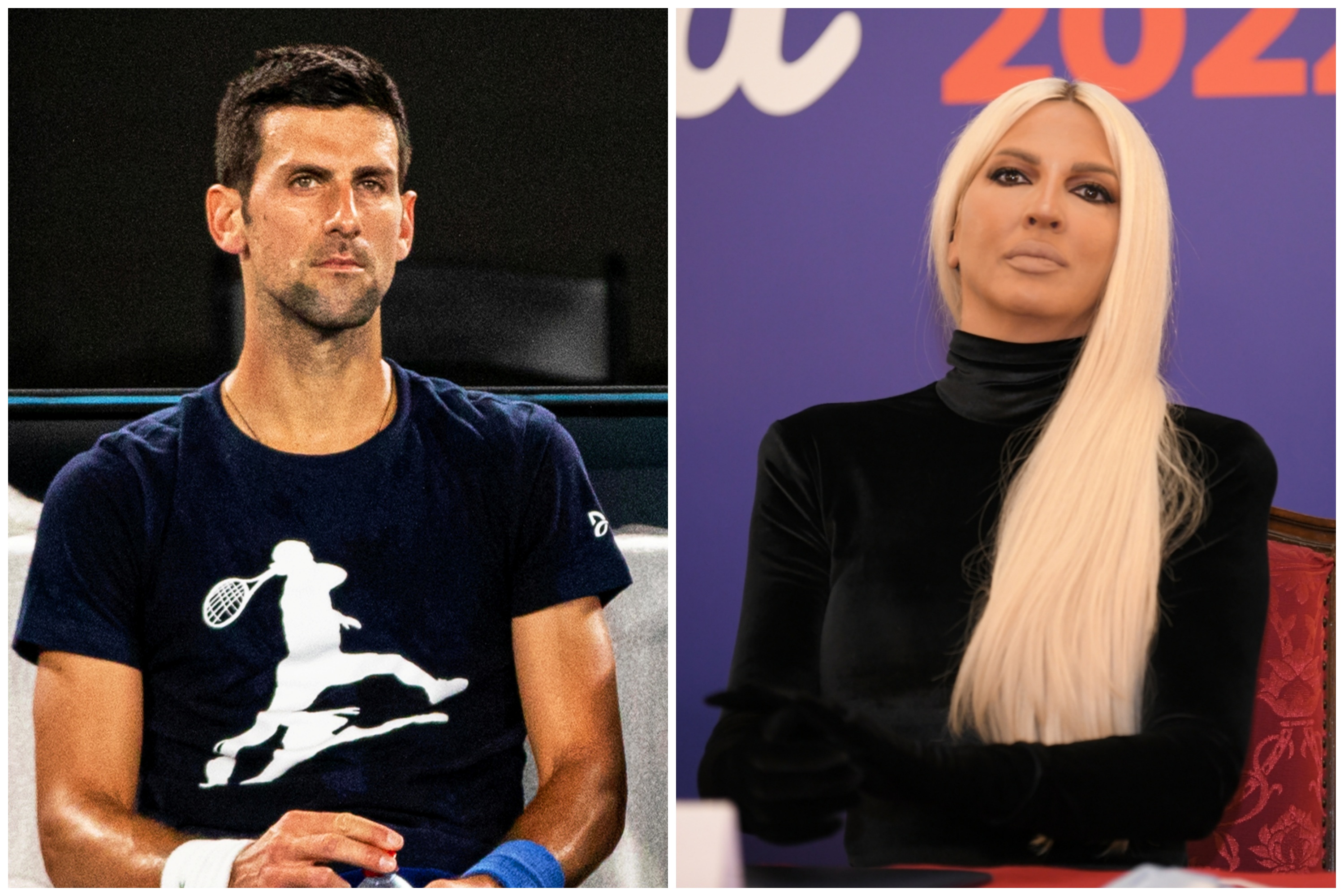 Novak Đoković, Novak Djoković i Jelena Karleuša, kombo Foto: EPA-EFE/DIEGO FEDELE/Dragan Mujan/Nova.rs