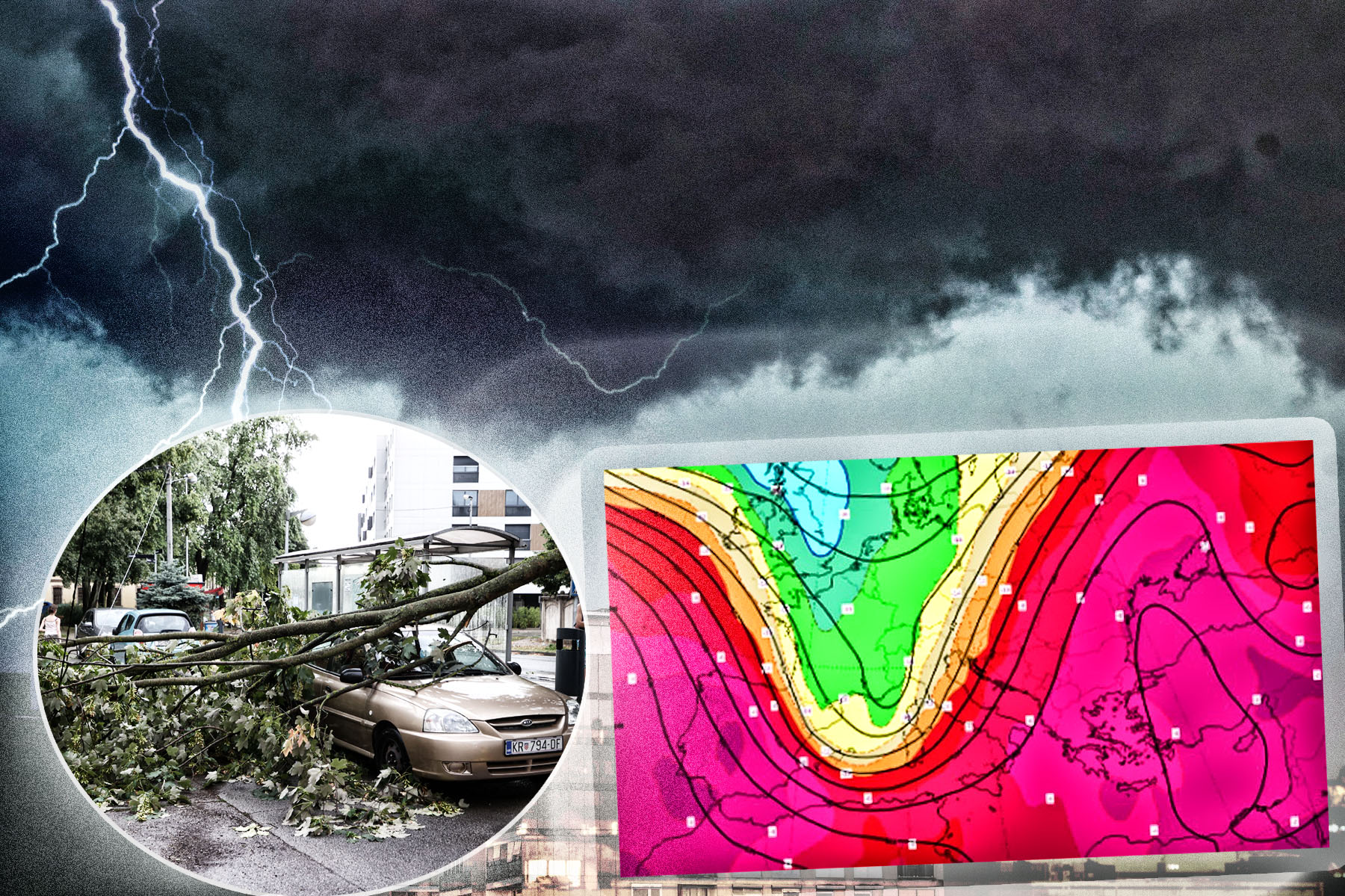 Zagreb, 190723. He bursts out. A storm accompanied by strong winds descended on the city and caused great damage. Photo: