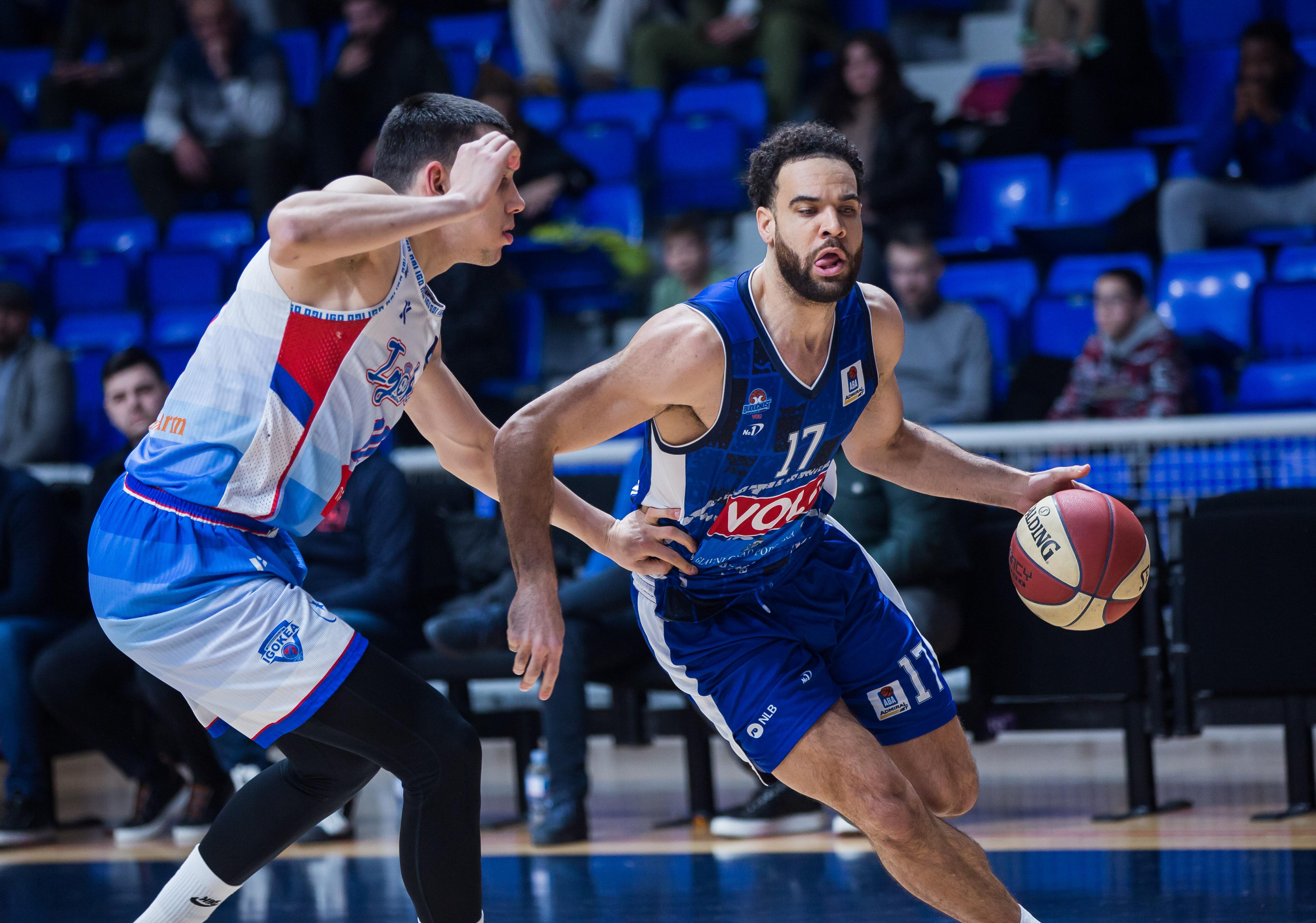 Podgorica, 11.2.2023. - Kosarkasi Buducnosti i Igokee u akciji tokom utakmice 19. kola ABA lige, danas u Sportskom centru Moraca u Podgorici. (BETAPHOTO/ABA liga/Buducnost VOLI/Filip Roganovic)
