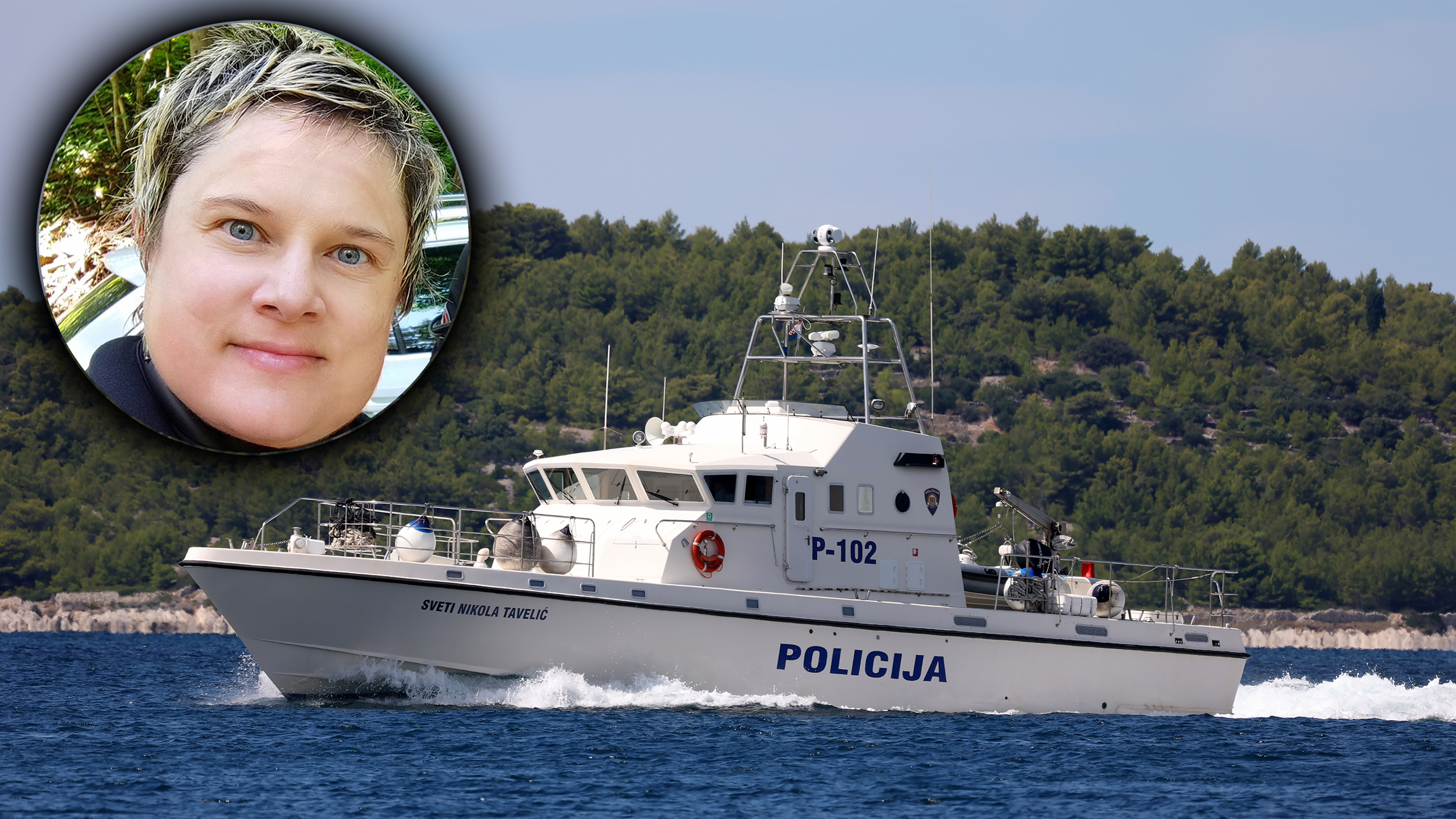 SIBENIK, CROATIA-Aug 29,2021: Police boat on service at sea in Croatia.