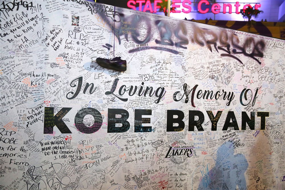 Kobe Bryant memorial at LA Live in Los Angeles