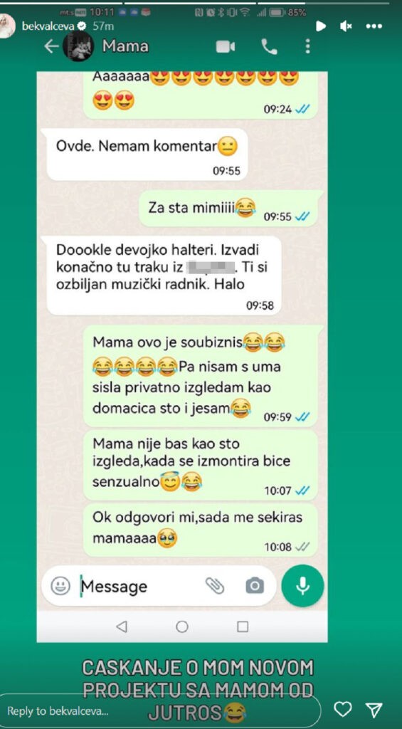 Nataša Bekvalac, prepiska, dopisivanje sa mamom, mama Foto: Instagram/bekvalceva