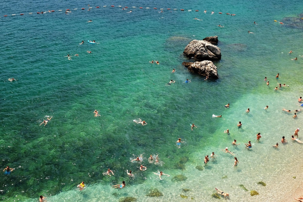 People swims in Adriatic sea, Herceg Novi, Montenegro