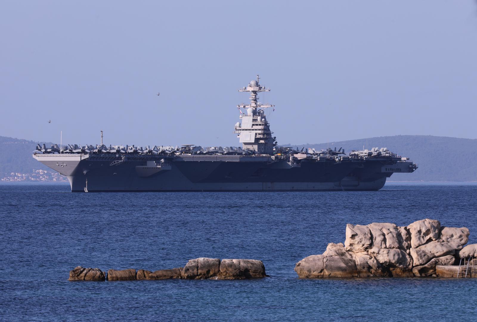 26.06.2023.,Split-Nosac aviona USS Gerald R. Ford (CVN 78) rano jutros stigao pred Split. Photo: Ivo Cagalj/PIXSELL