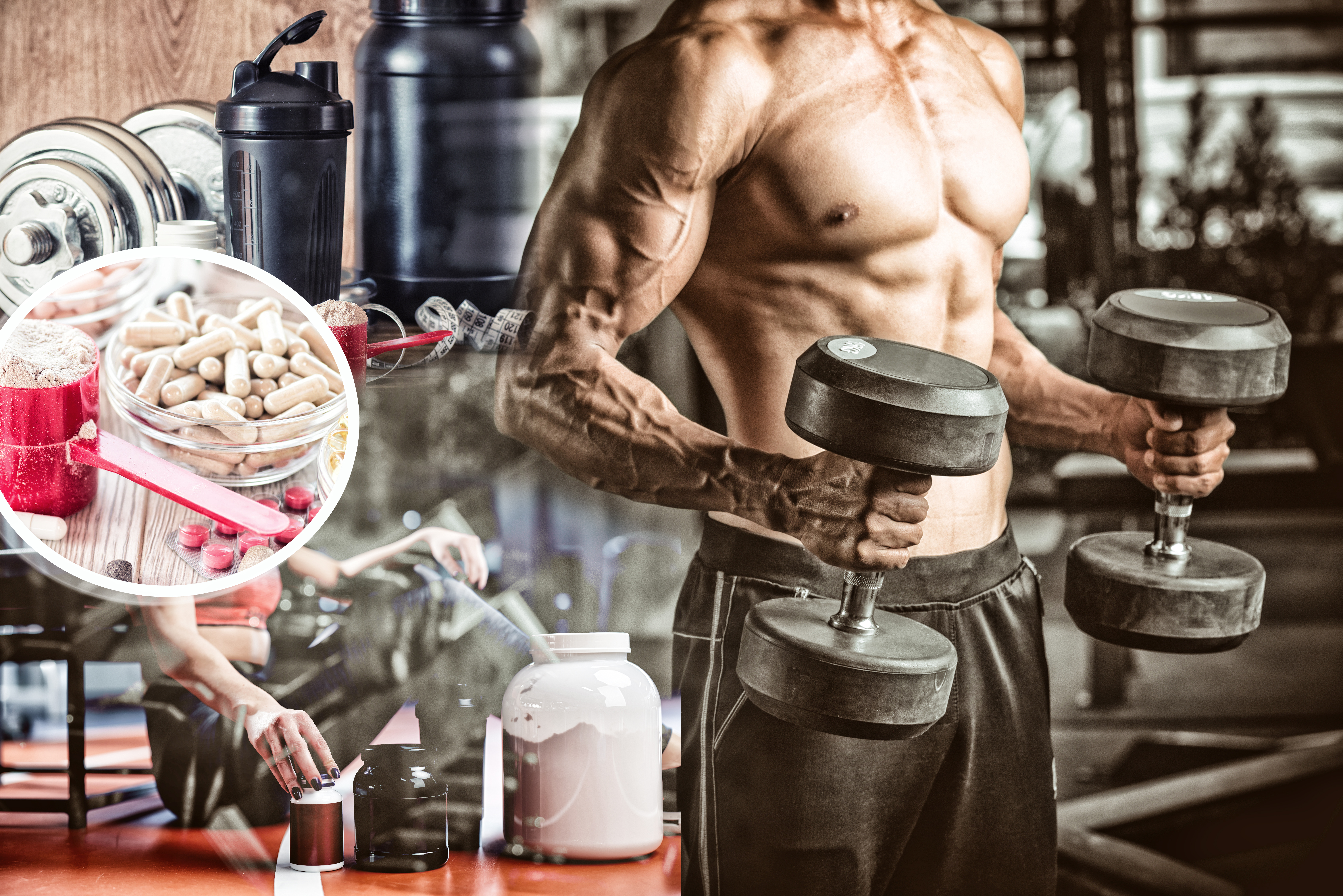 Close,Up,Of,A,Muscular,Young,Man,Lifting,Weights,In