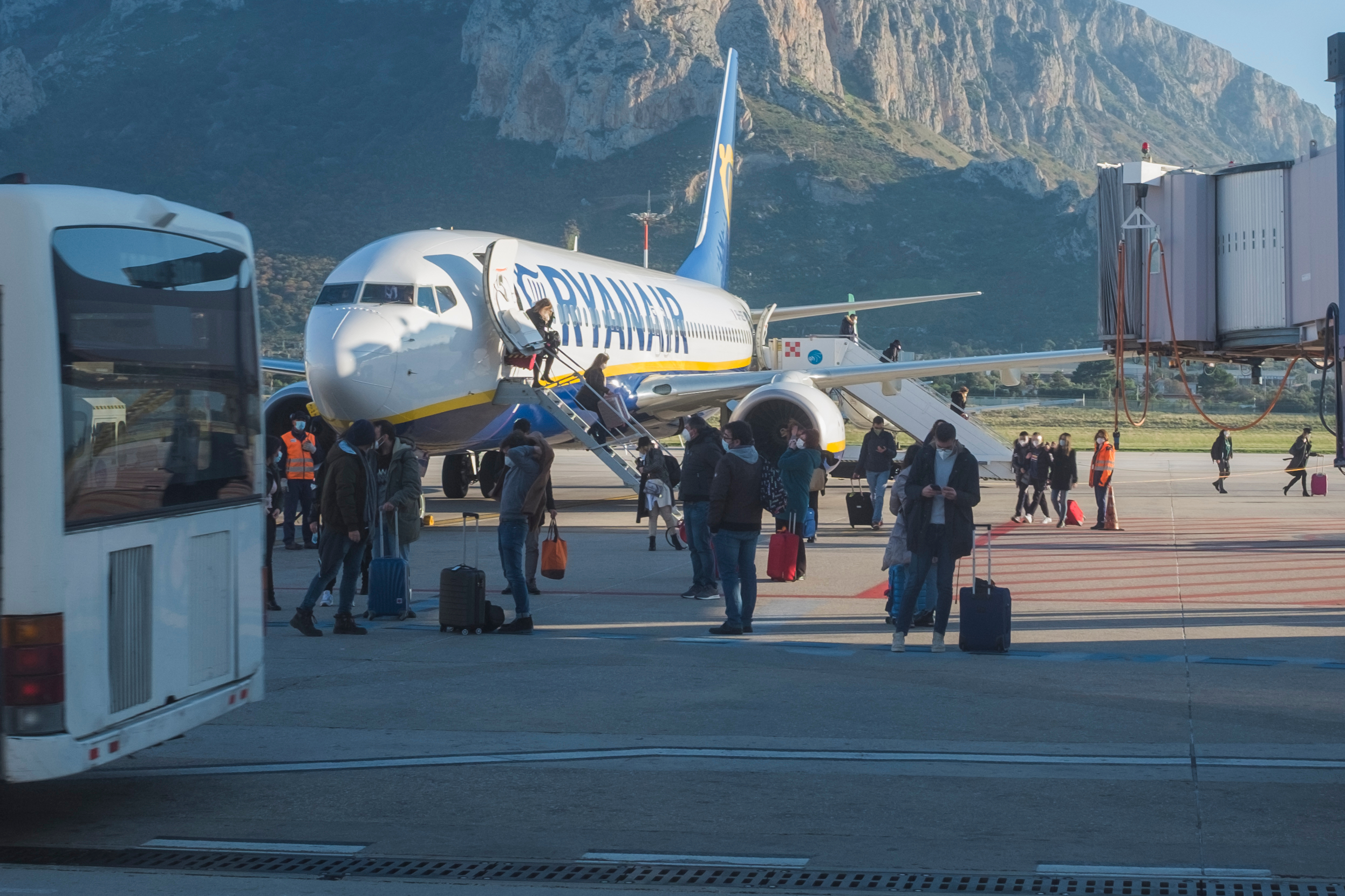 Palermo,,Italy,-,December,24,2020:,Passengers,Walking,From,An