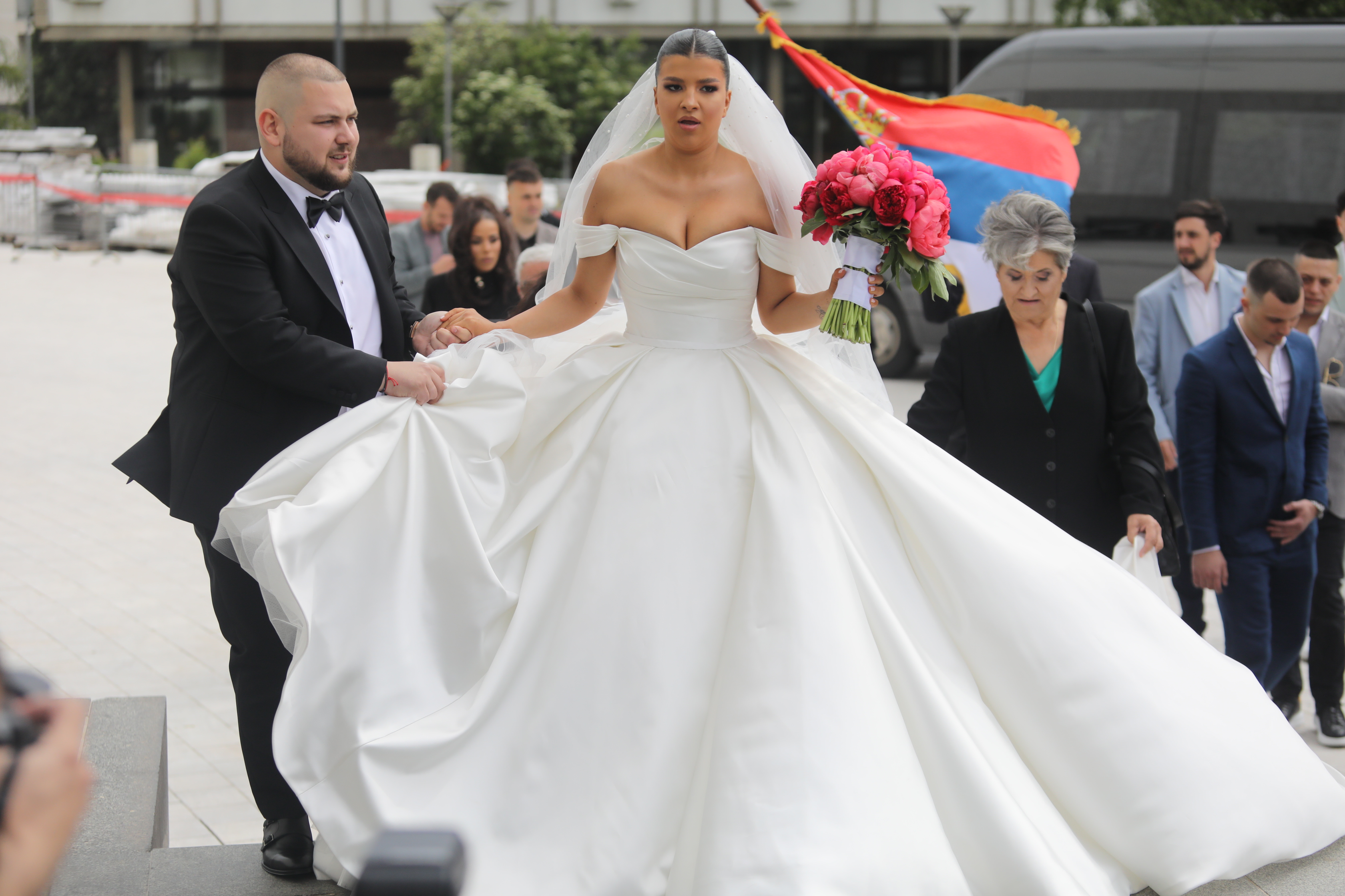 Beograd, 15.05.2023. Hram Sv. Save, venčanje, Đanijev sin Marko i snaja Minja, Pevač Radiša Trajković Đani danas ženi mlađeg sina Marka Trajkovića, Marko Trajković Foto: Goran Srdanov/Nova.rs